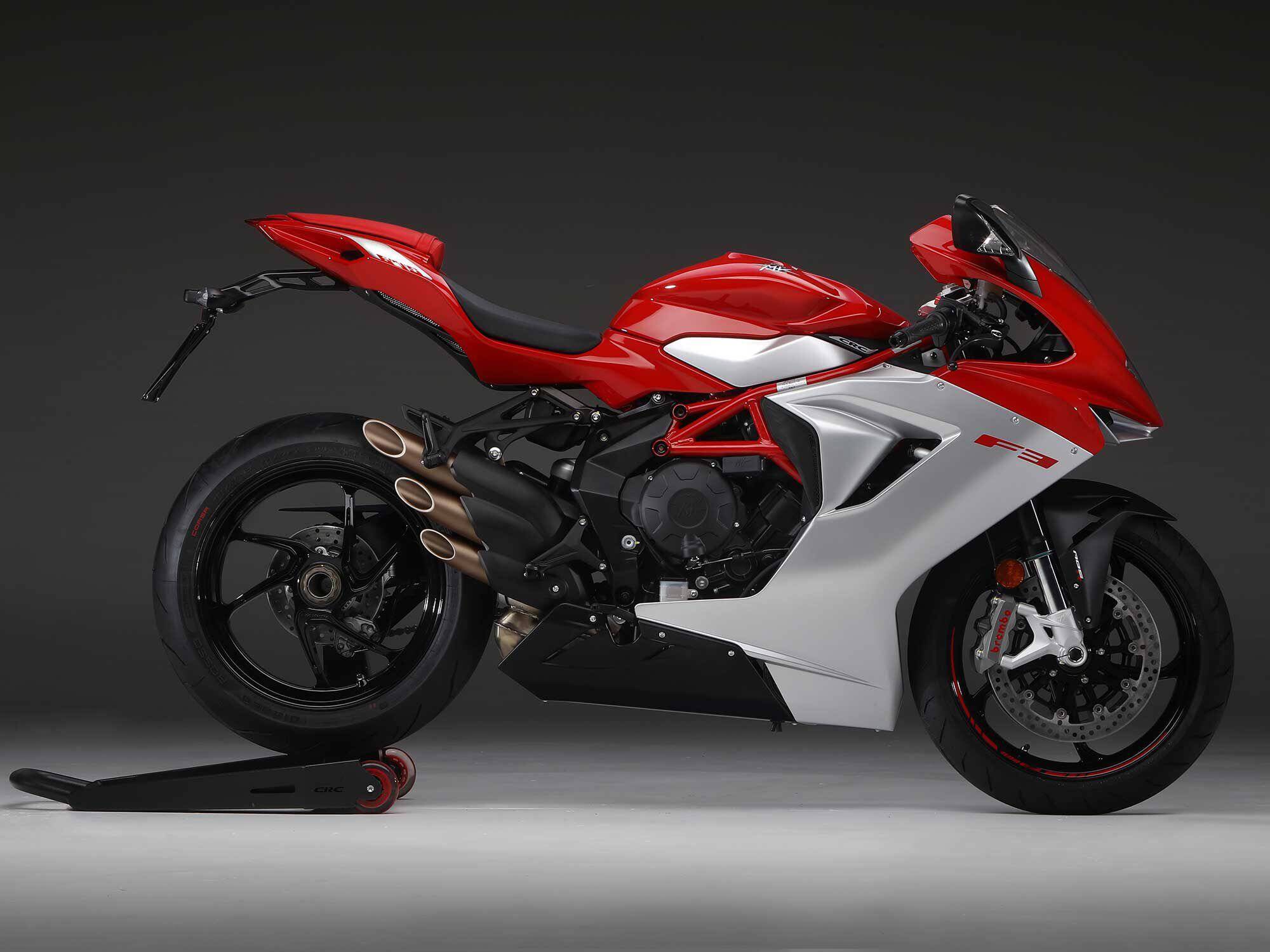 MV Agusta’s F3 675 triple has 79 x 45.9mm bore and stroke dimensions.