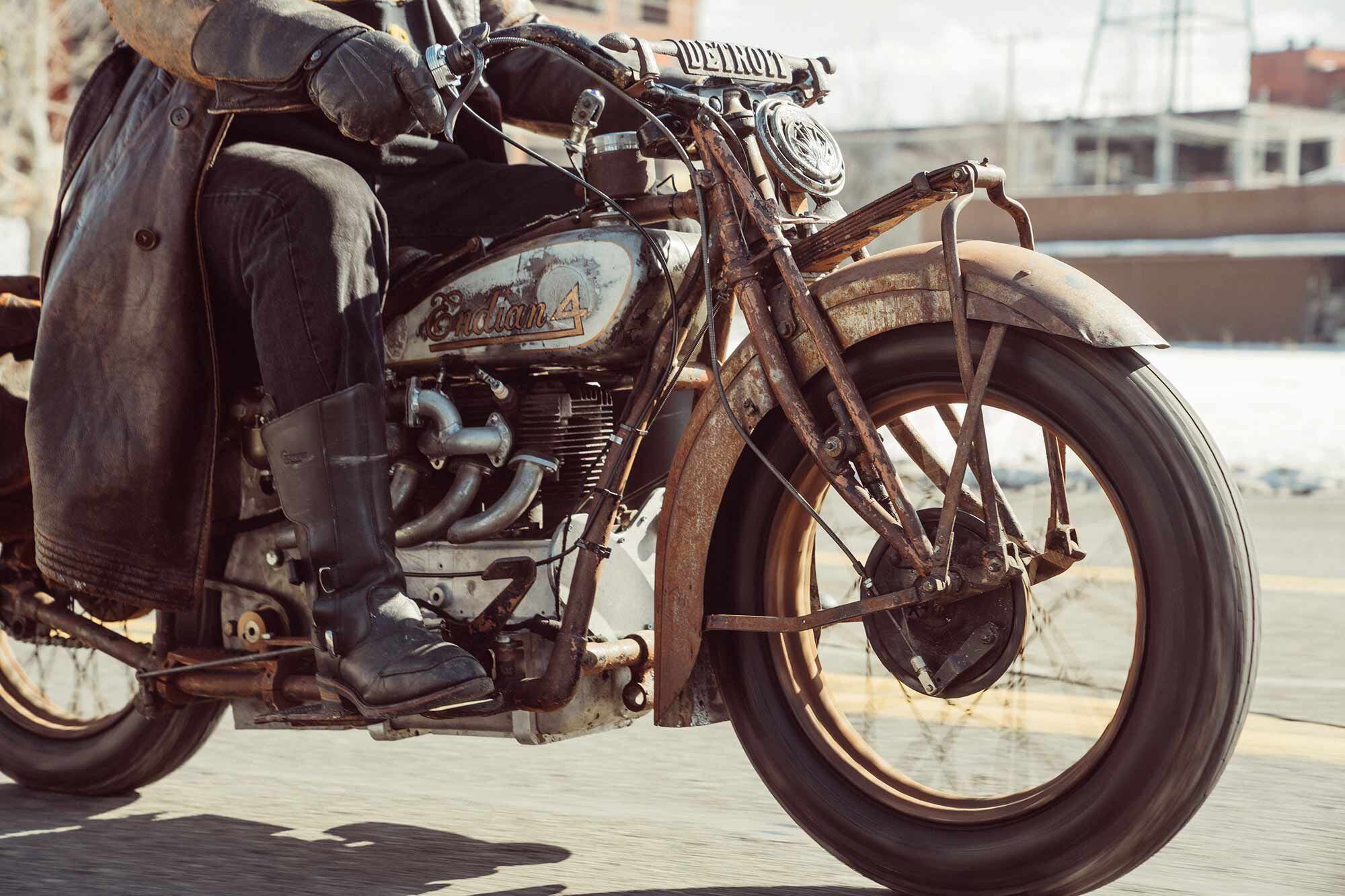 An electric-powered 1929 Indian 4? Who would have the guts to do that? Detroit Hayward, that’s who.