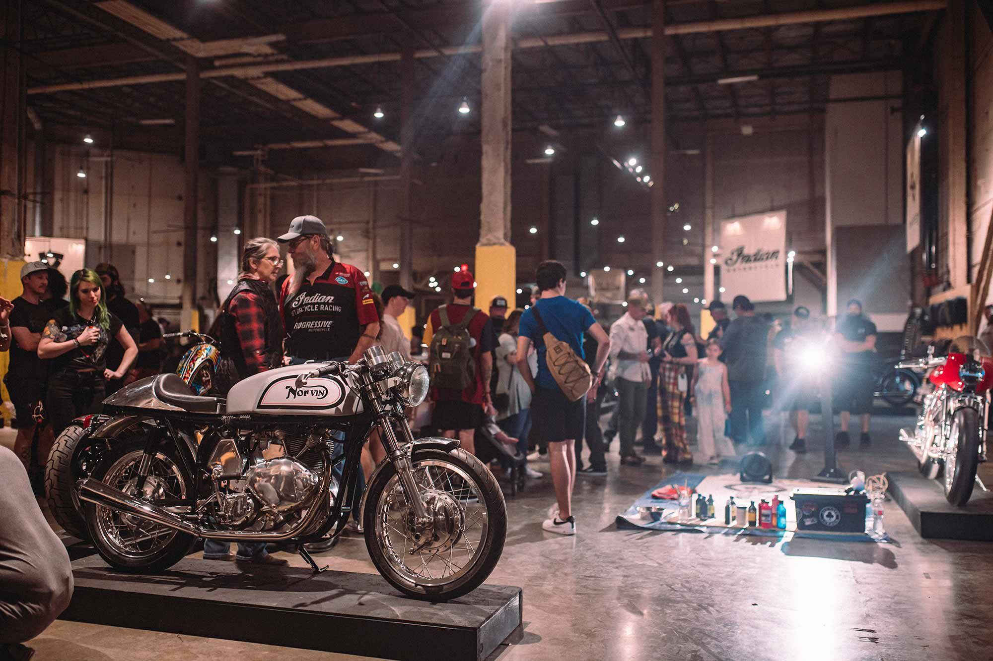 A Norton Vincent hybrid motorcycle built by Peter Allen.