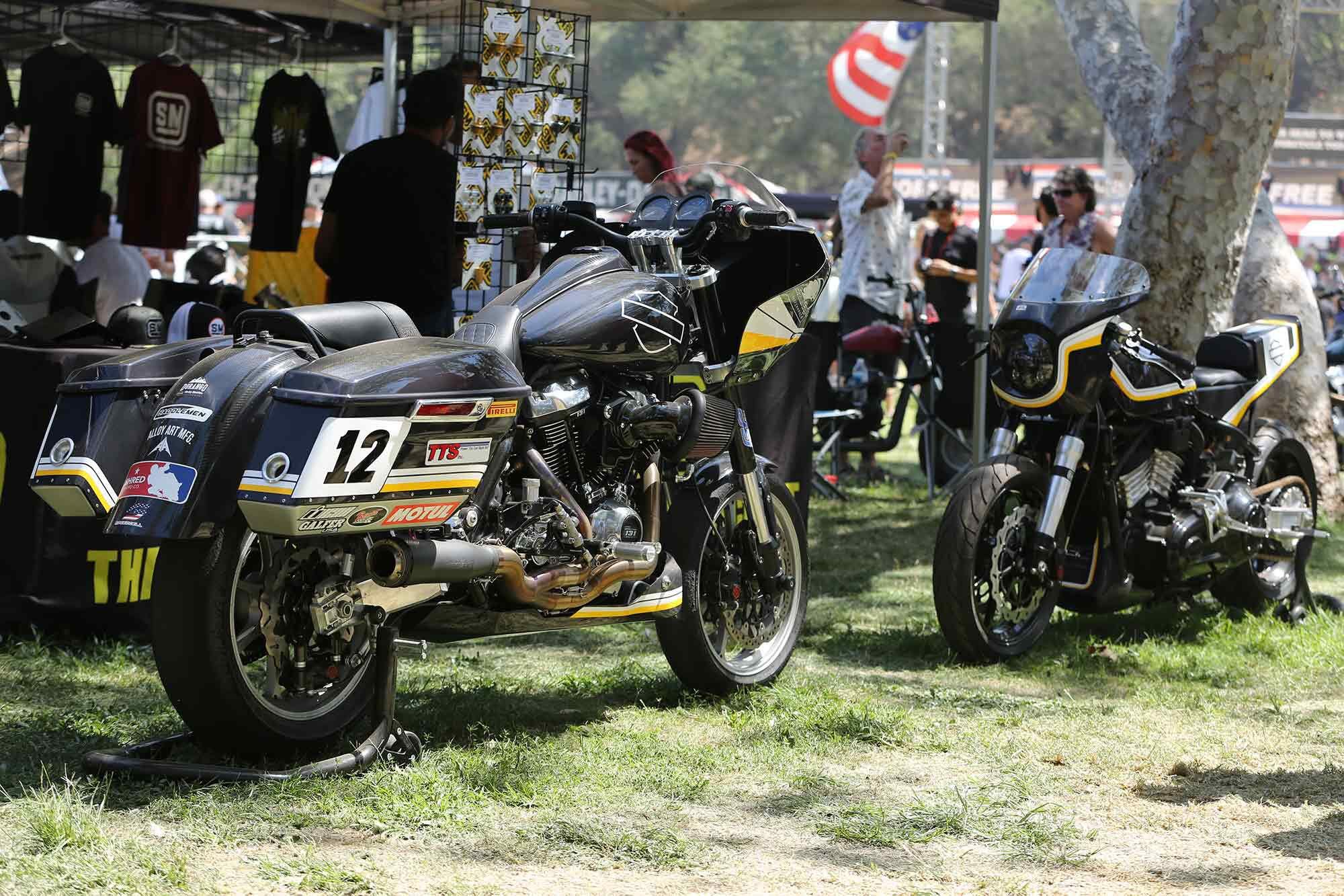With the rising popularity of V-twin racing, it’s expected to see some racebikes at the chopper show. Those seen here are built by Brawny of The Speed Merchant.