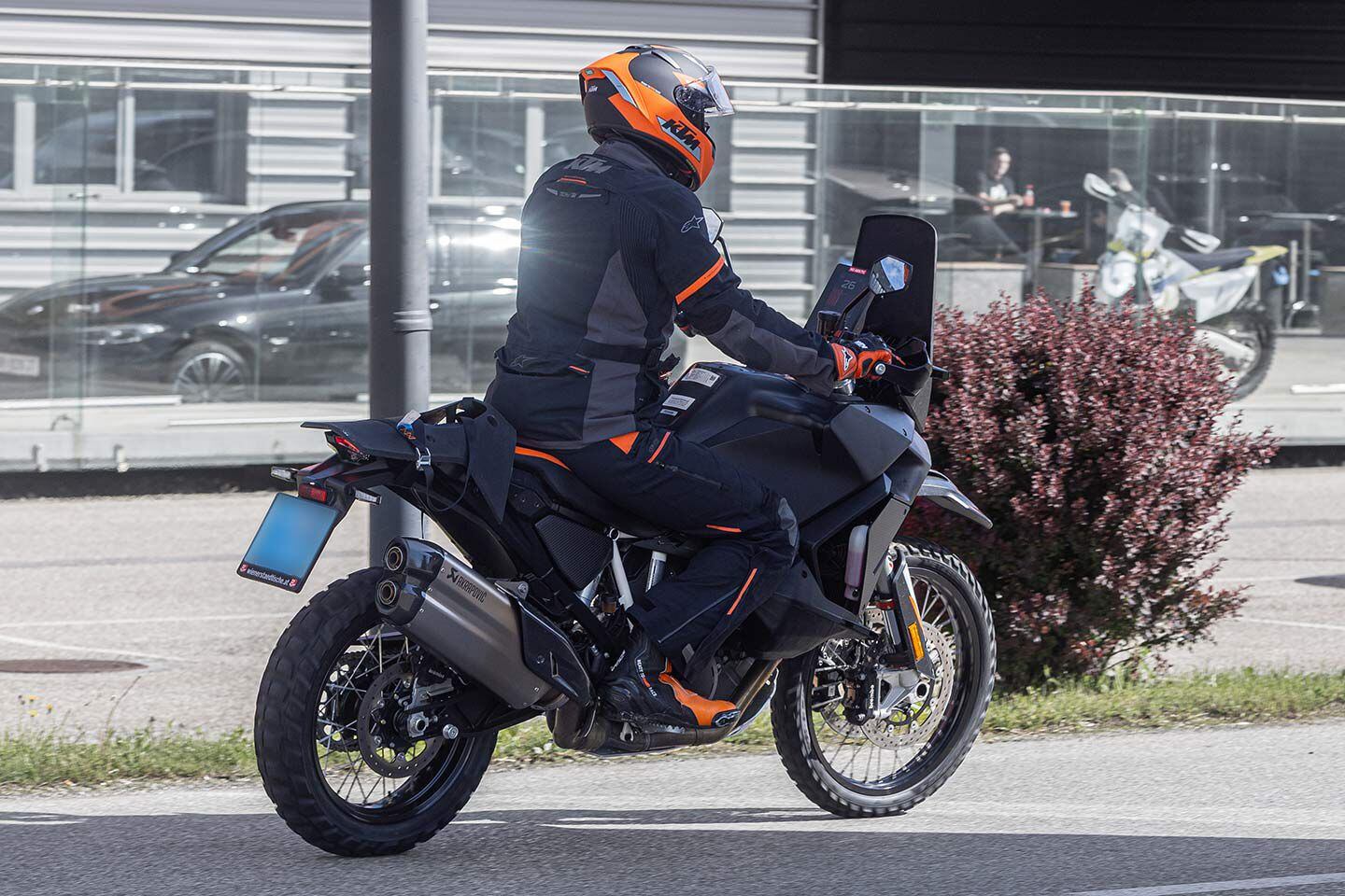 From this image you can see the large vertical display behind the windscreen, and also spot that the tester is carrying a second windscreen to evaluate.