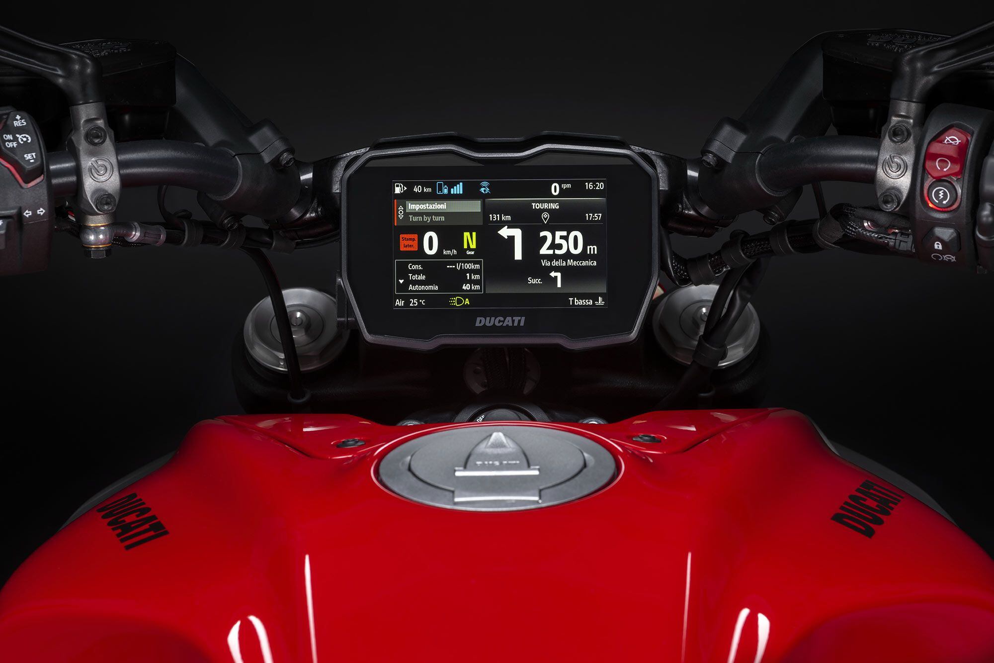Turn-by-turn navigation is now available on the Diavel’s TFT screen.