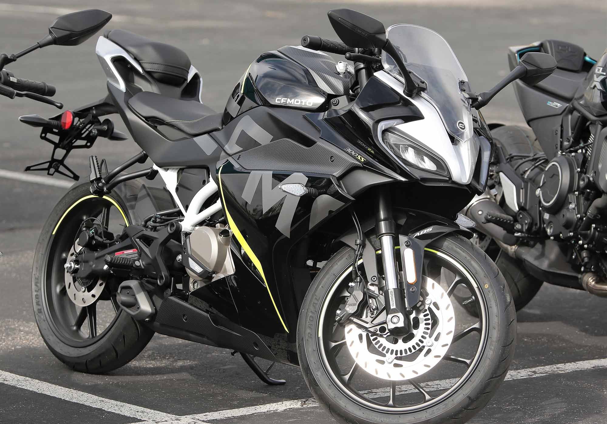 Upside-down fork, ABS, slipper clutch, and cohesive design on the 300SS (known as the 300SR elsewhere).