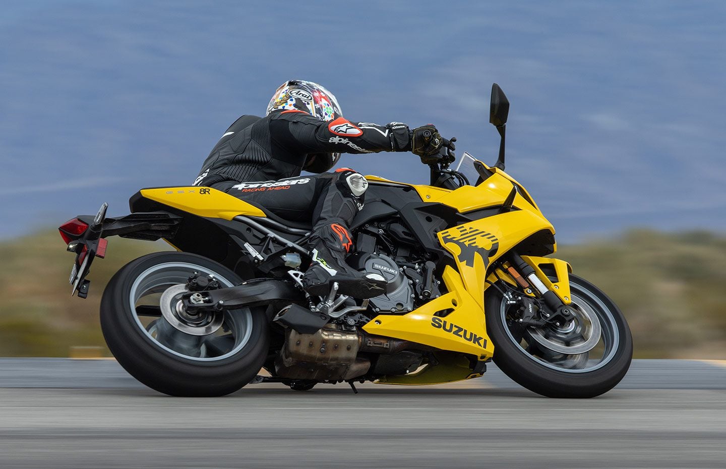 On the track or street, the riding position is comfortable, yet sporty.