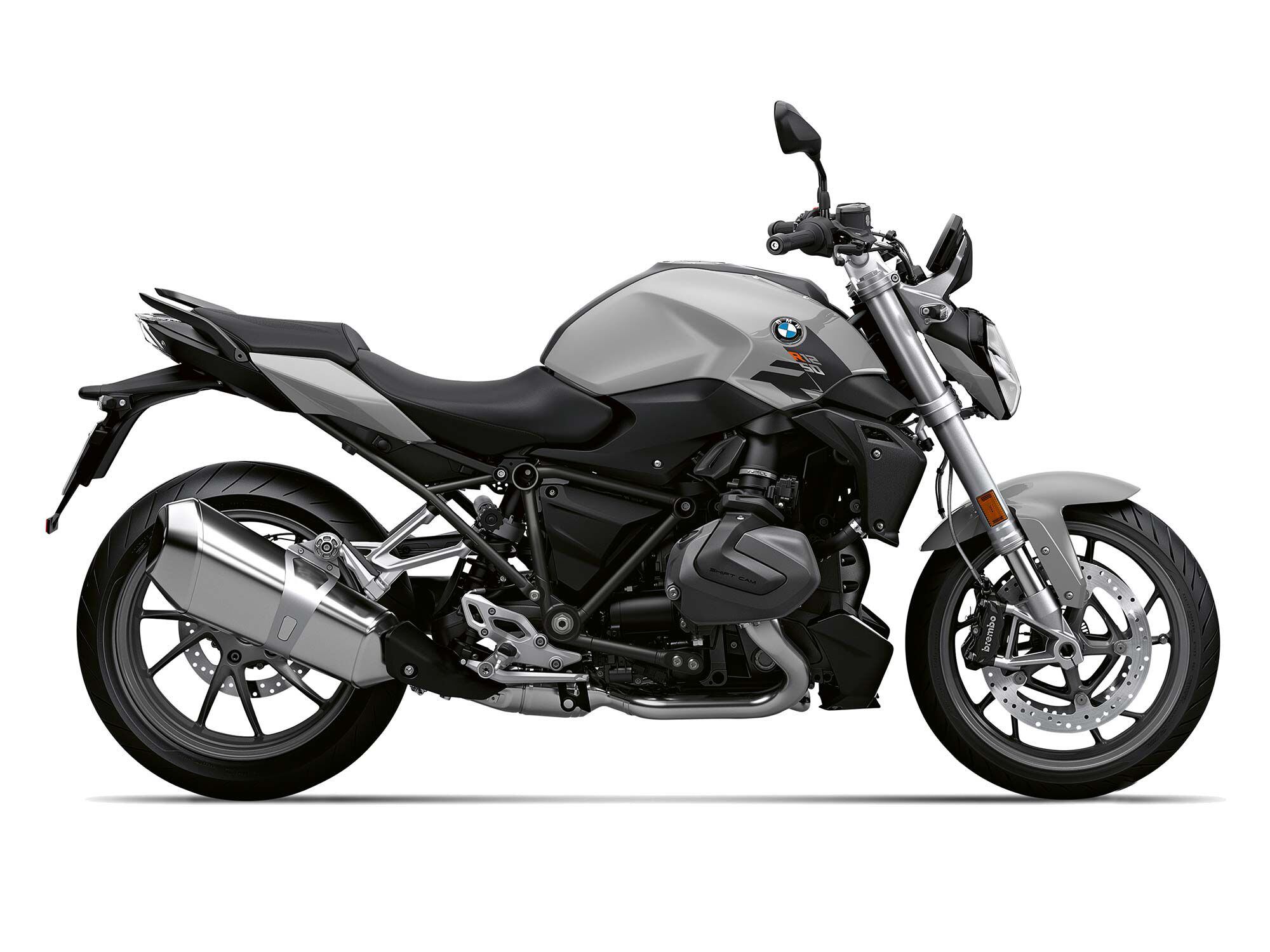 The R 1250 R in standard Ice Grey.