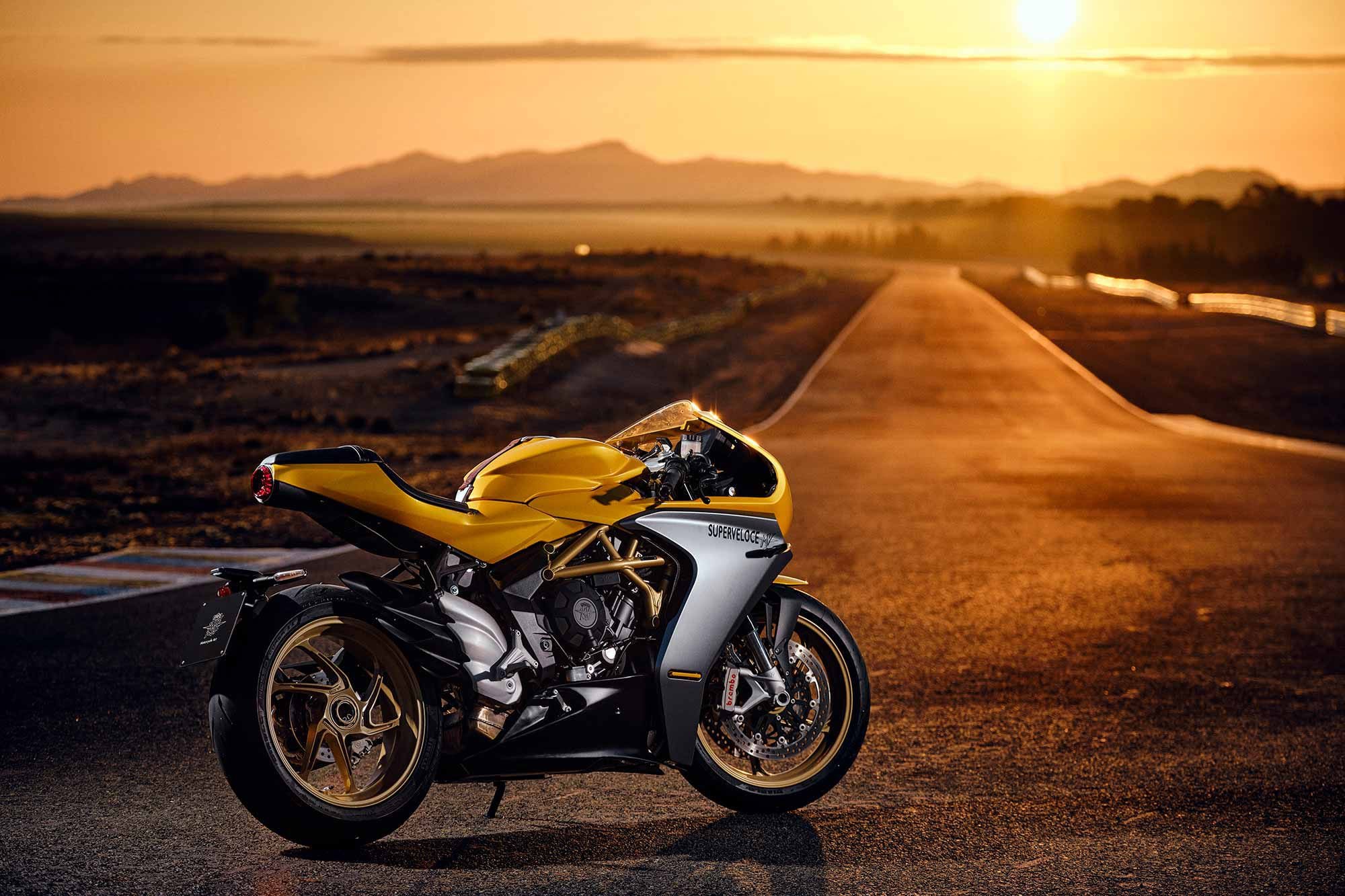 As it is, the Superveloce begs to be ridden on long, inviting roads. The handling and power delivery are just right for GT riding—the riding position, well, that can use a little improvement.