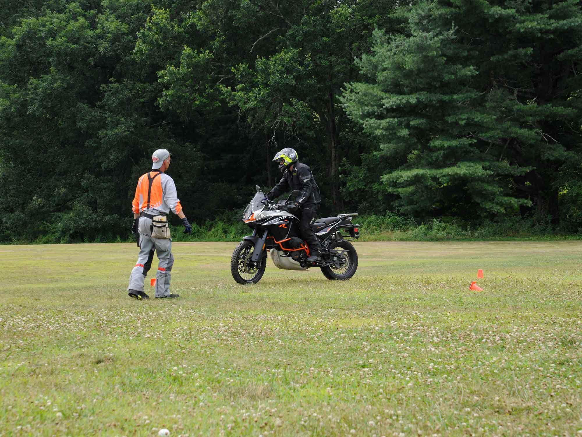 The author practices counterbalancing and looking where he wants to go, fundamentals which will always make the largest impact on riding skill and safety.