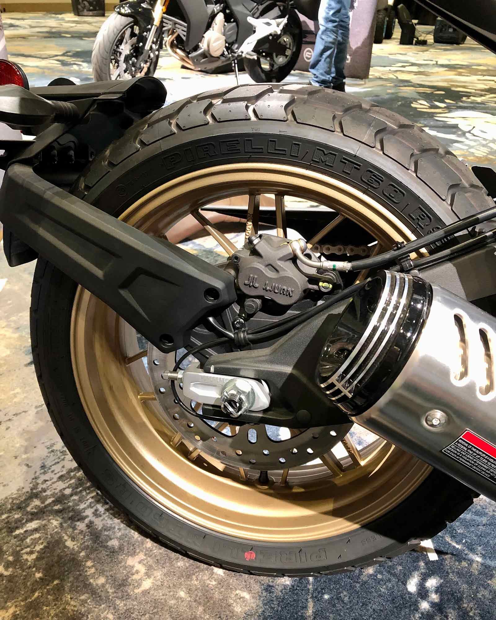 The stubby brushed aluminum exhaust is one of the best-looking stock parts around and even sounds good (though there are some huge cats lurking upstream).