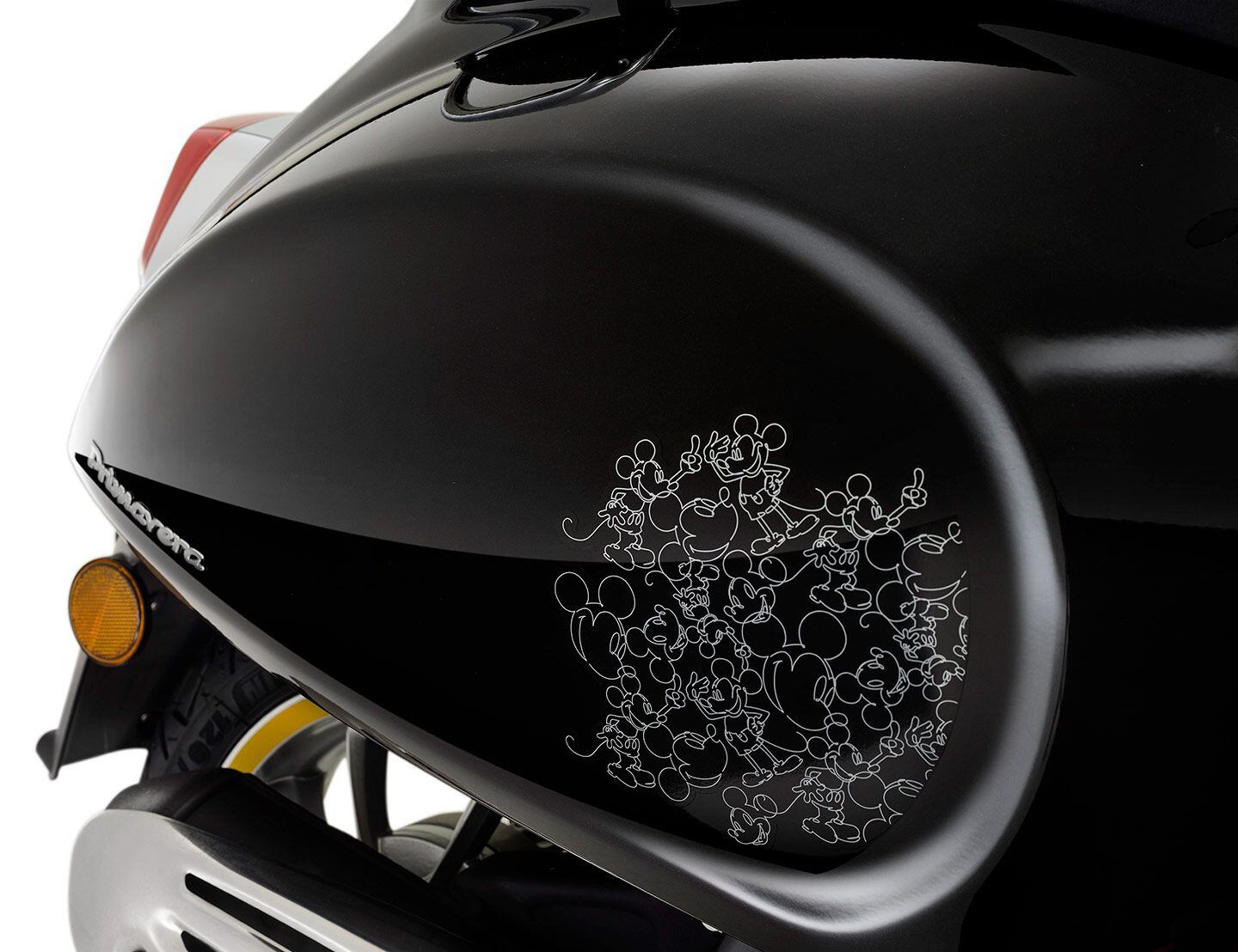The rodent outlines continue along the sides of the Primavera-based special edition, which will come in three displacements.