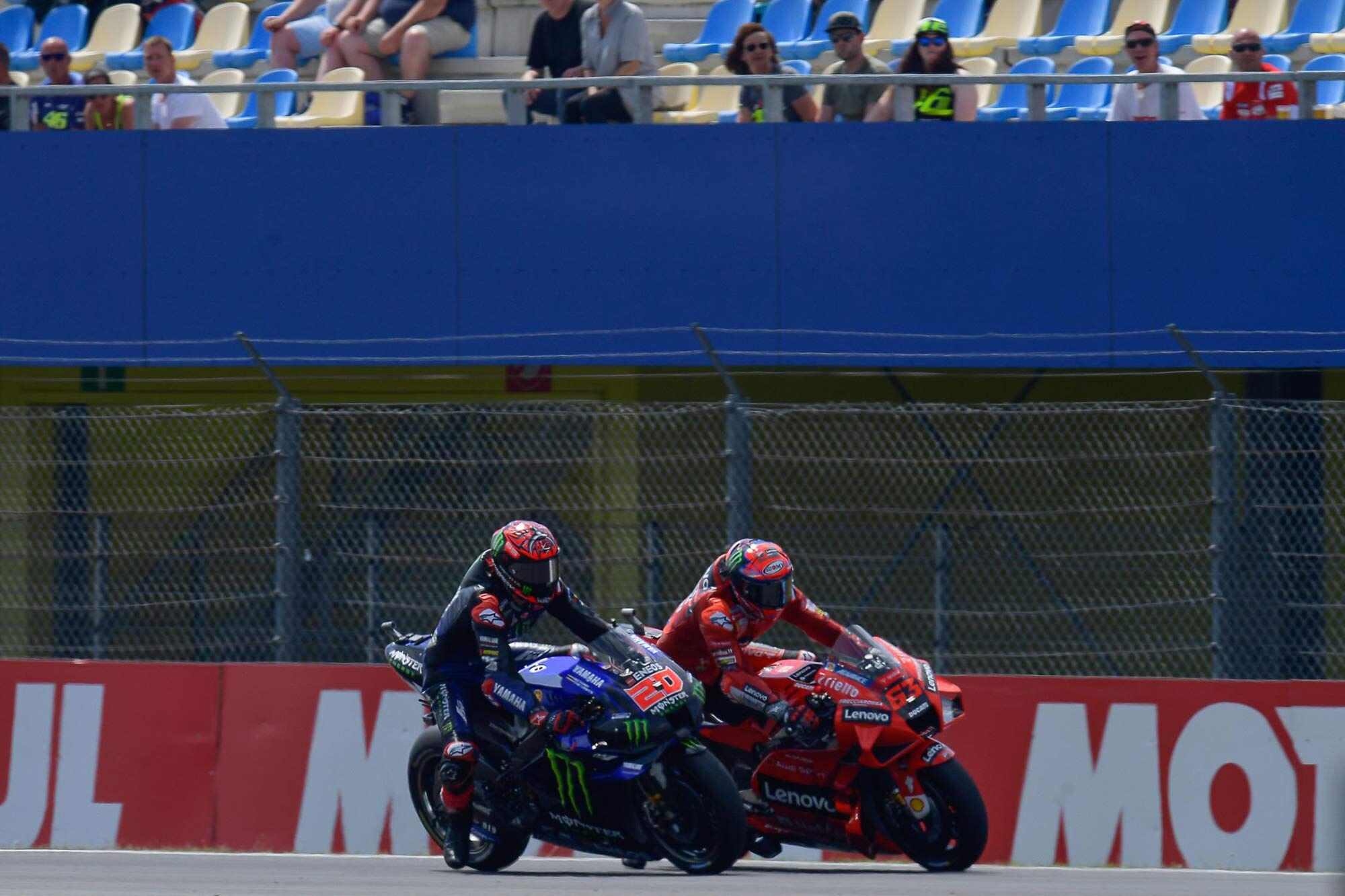 Quartararo made the pass on Bagnaia on lap 4.