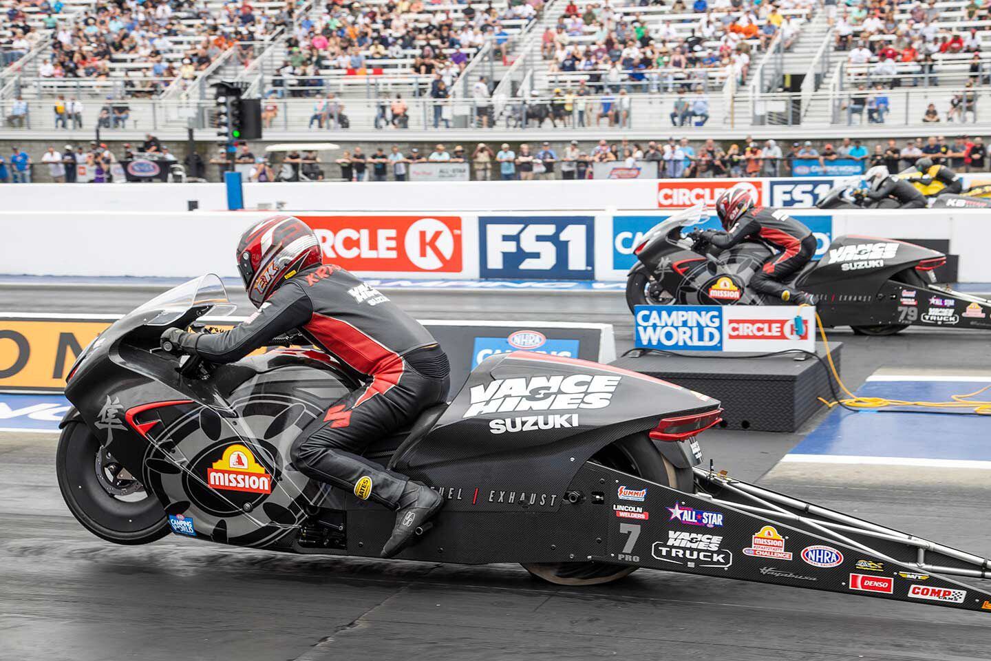 Gaige Herrera (79) has gone three-for-three in 2023 on the V&H ‘Busa.