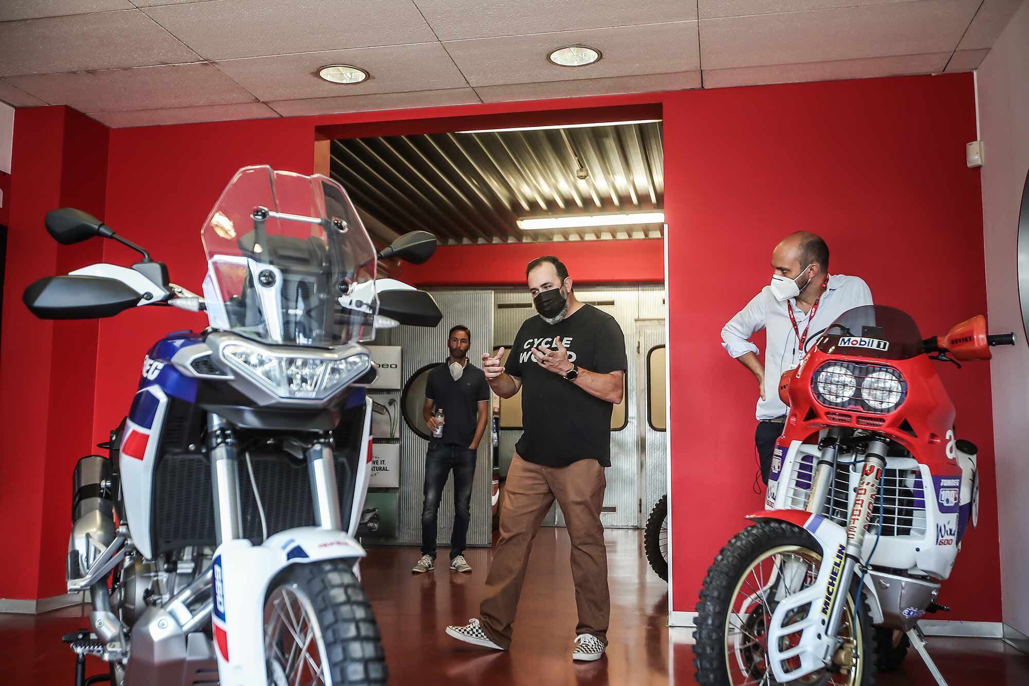 Expressing first thoughts of the Aprilia Tuareg 660 after it was unveiled.