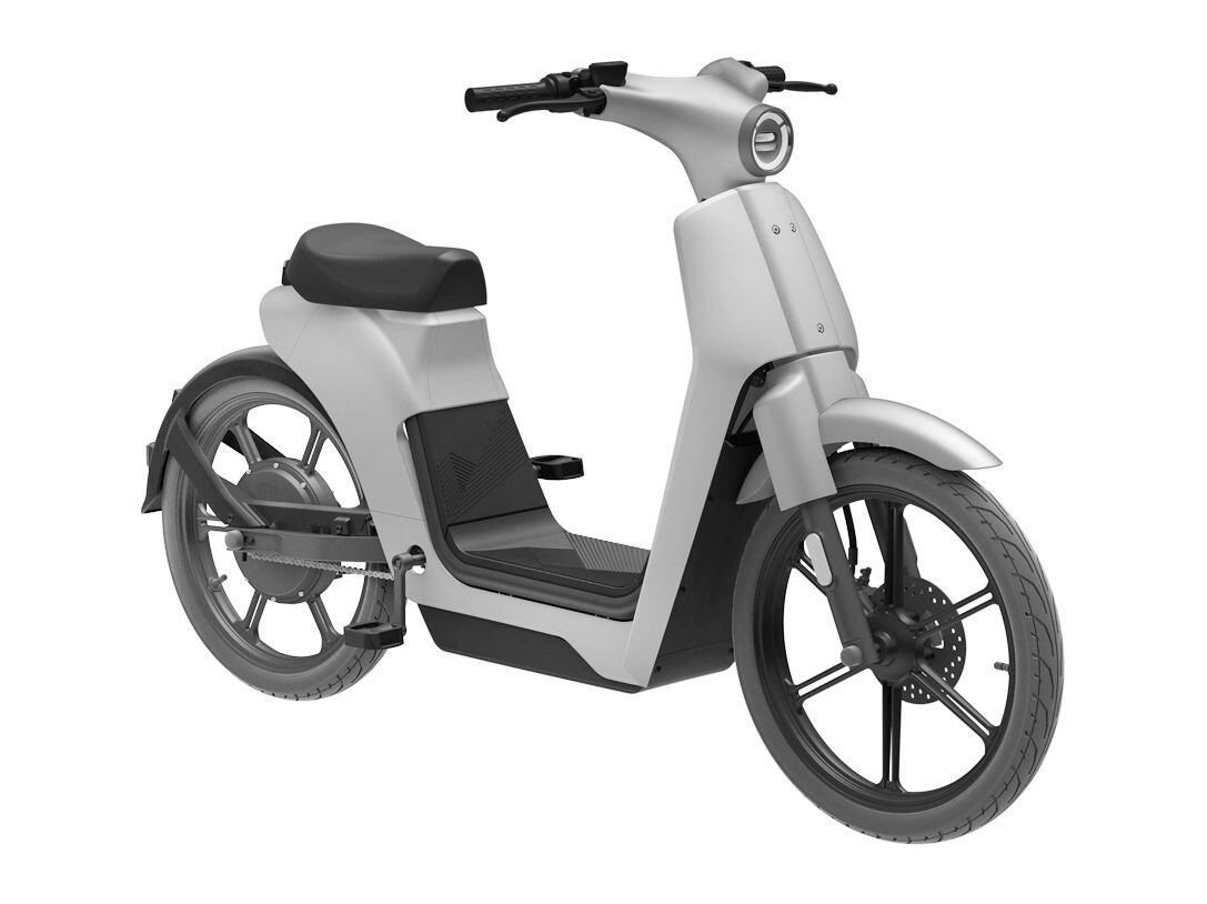 This illustration from Honda shows a new electric moped that the company intends to bring to market in the near future.