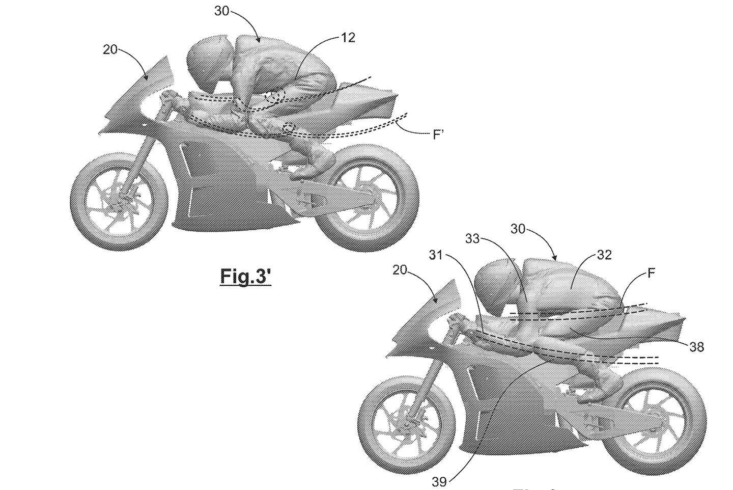 The concept involves figuring out how to make the air flow more smoothly over the rider. In particular around the rider’s lower torso where the leathers tend to bunch up.