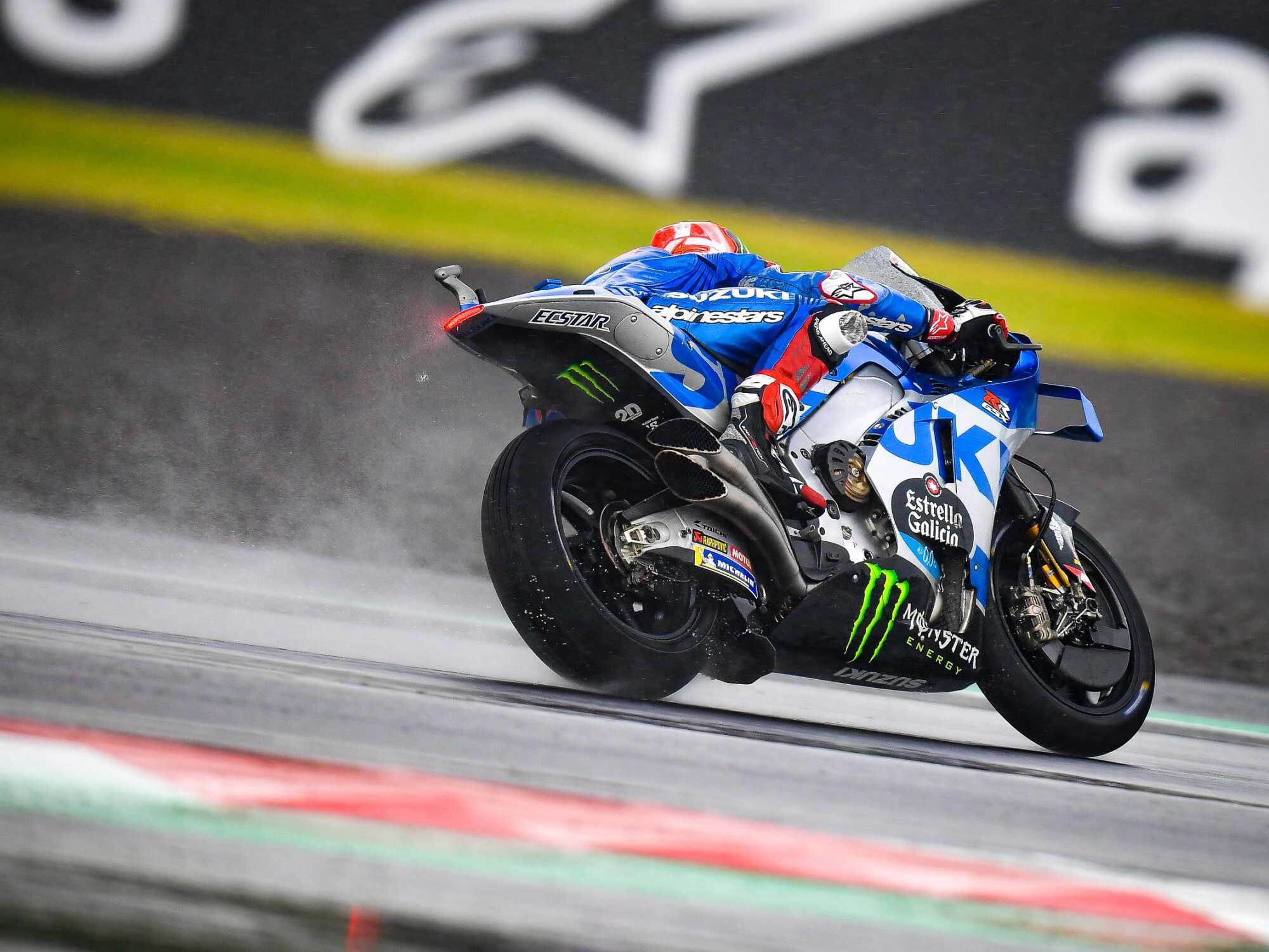 Álex Rins pushed as hard as he could, but didn’t want to risk a crash in the wet.