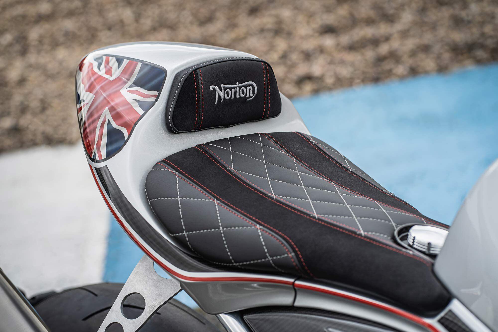 A hand-stitched single seat complete with a nonfunctional filler cap rolls over from the V4SS.