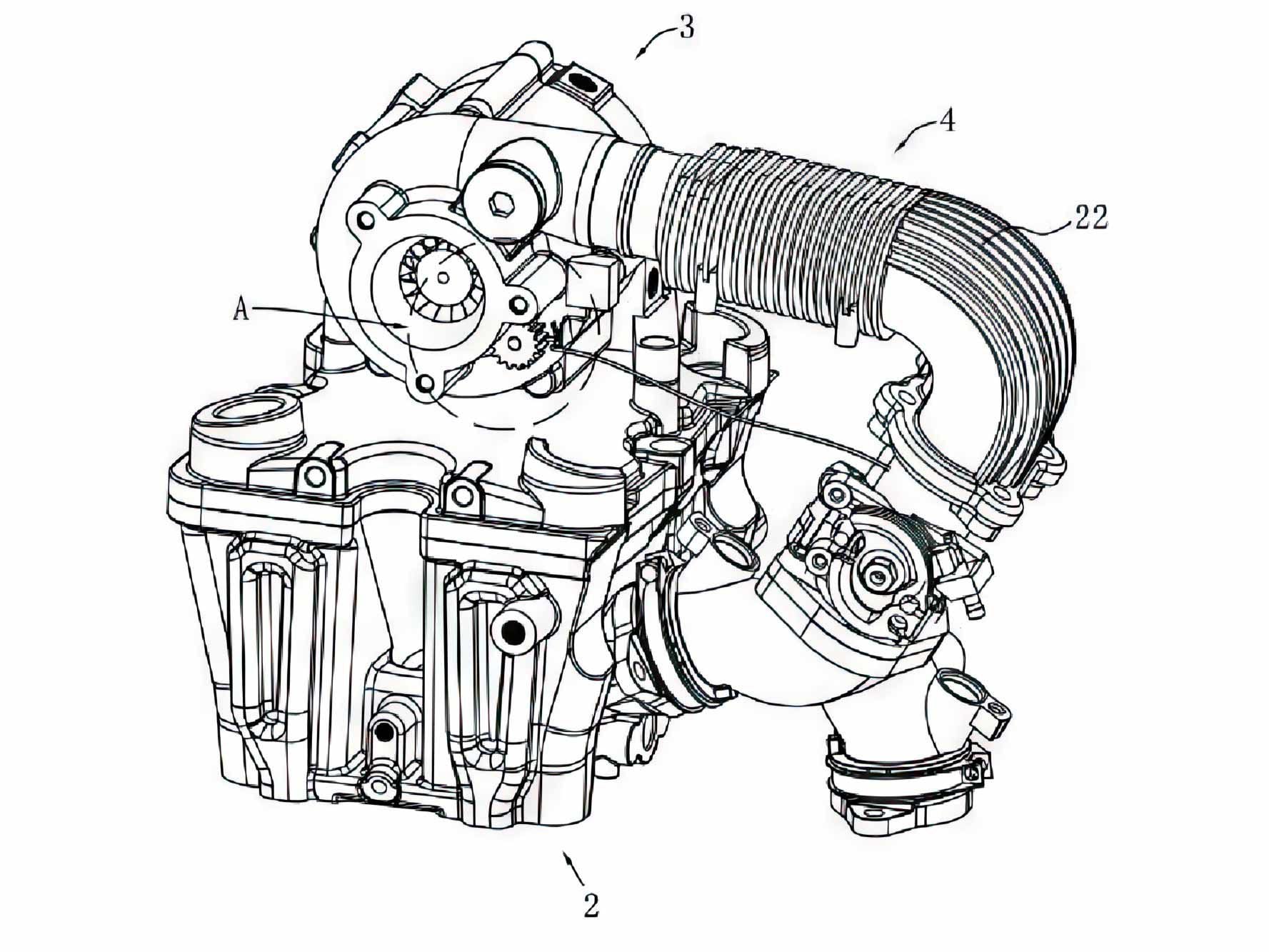 Benda’s supercharged 300cc engine.