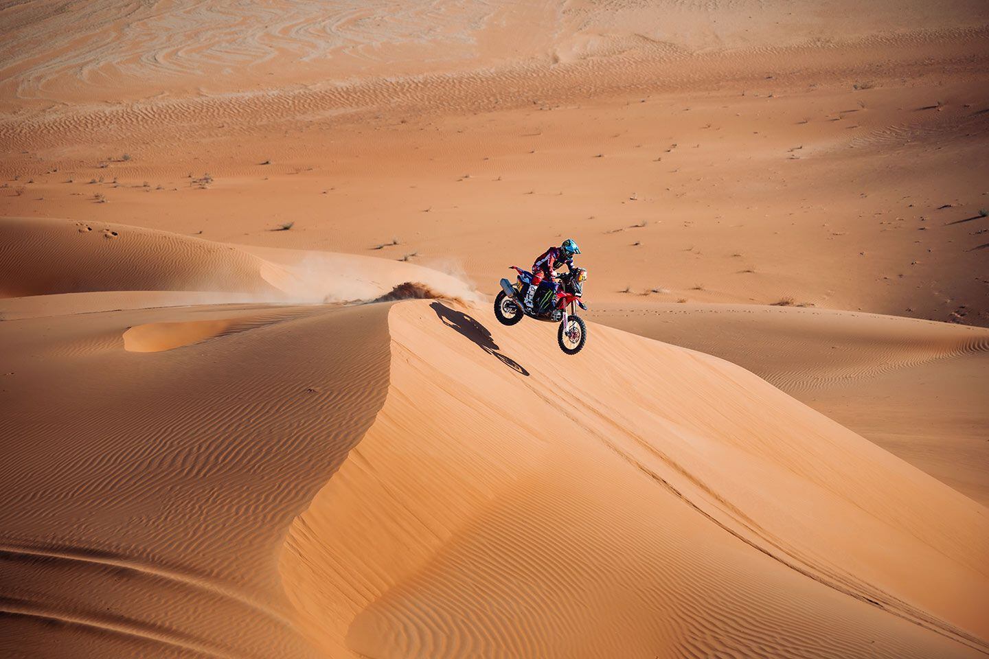 José Ignacio “Nacho” Cornejo says (and looks) that he is very comfortable on the new Honda CRF450 Rally.