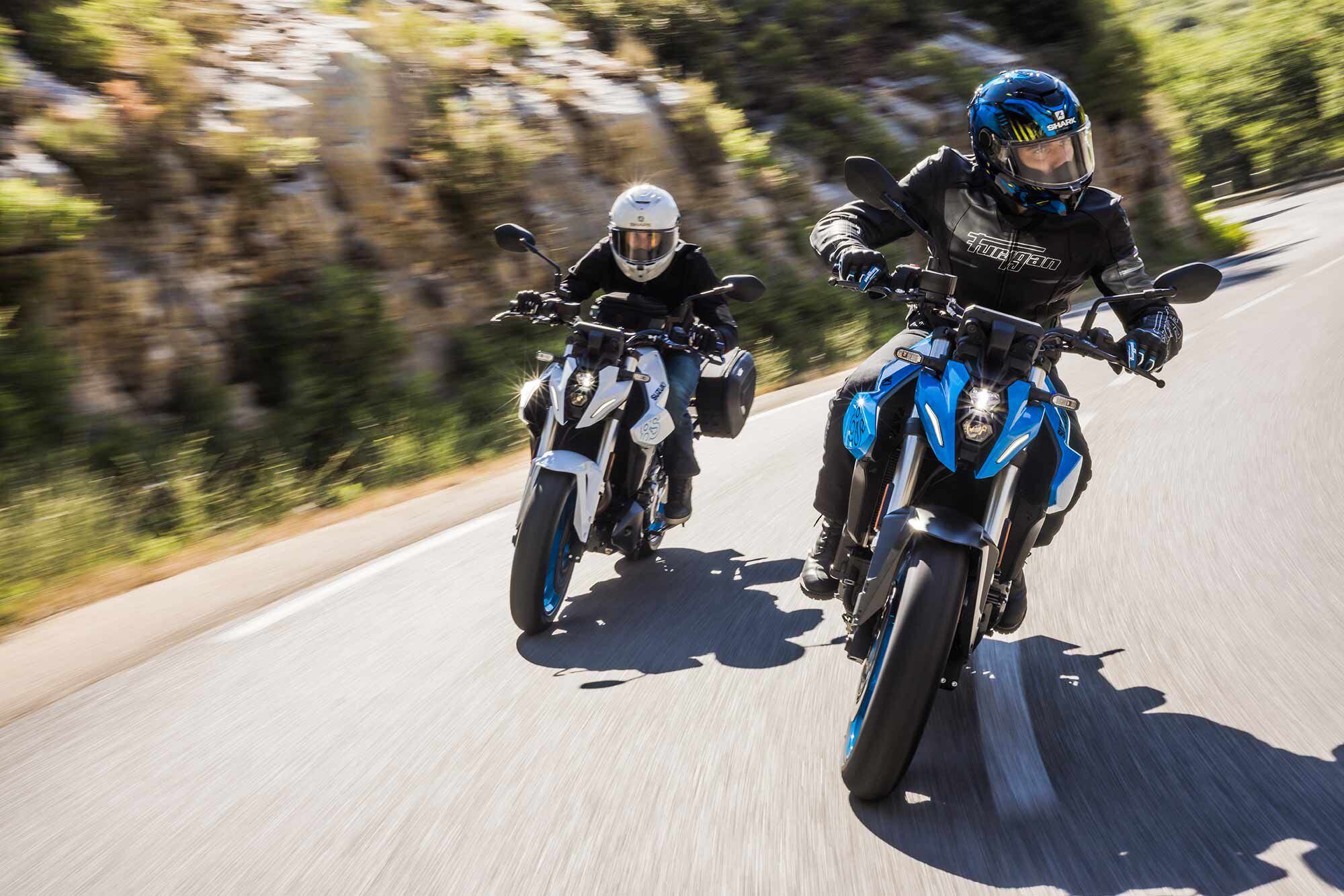 The 2023 Suzuki GSX-8S should compete against the Yamaha MT-07 and MT-09.