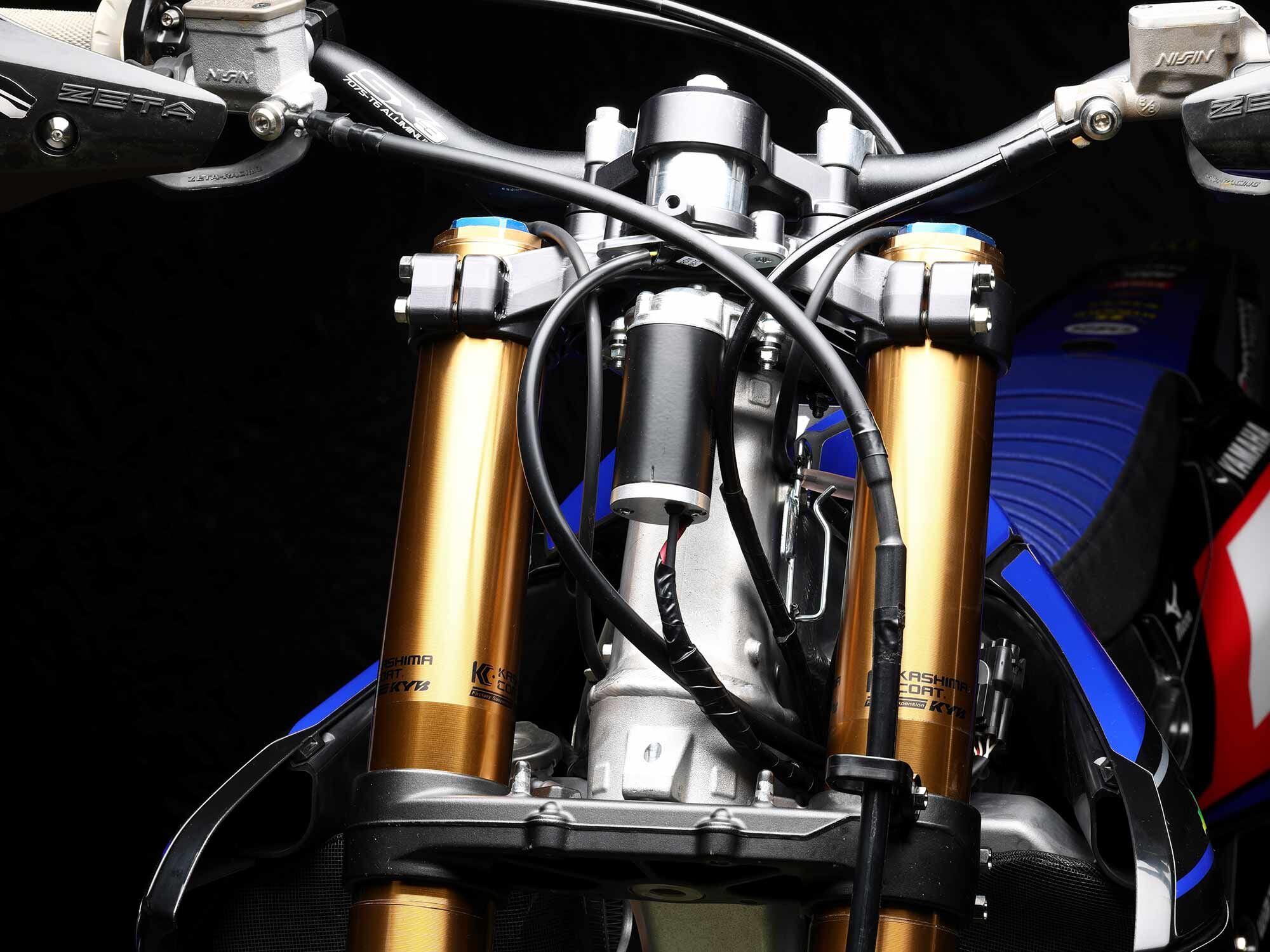 Yamaha’s new electric power steering system is currently in use on some of its works motocrossers.