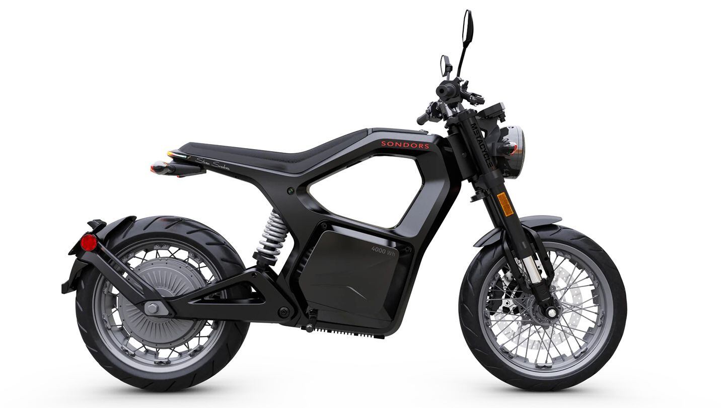 Moped or motorcycle? Sondors’ MetaCycle isn’t quite full size, but it is highway capable.