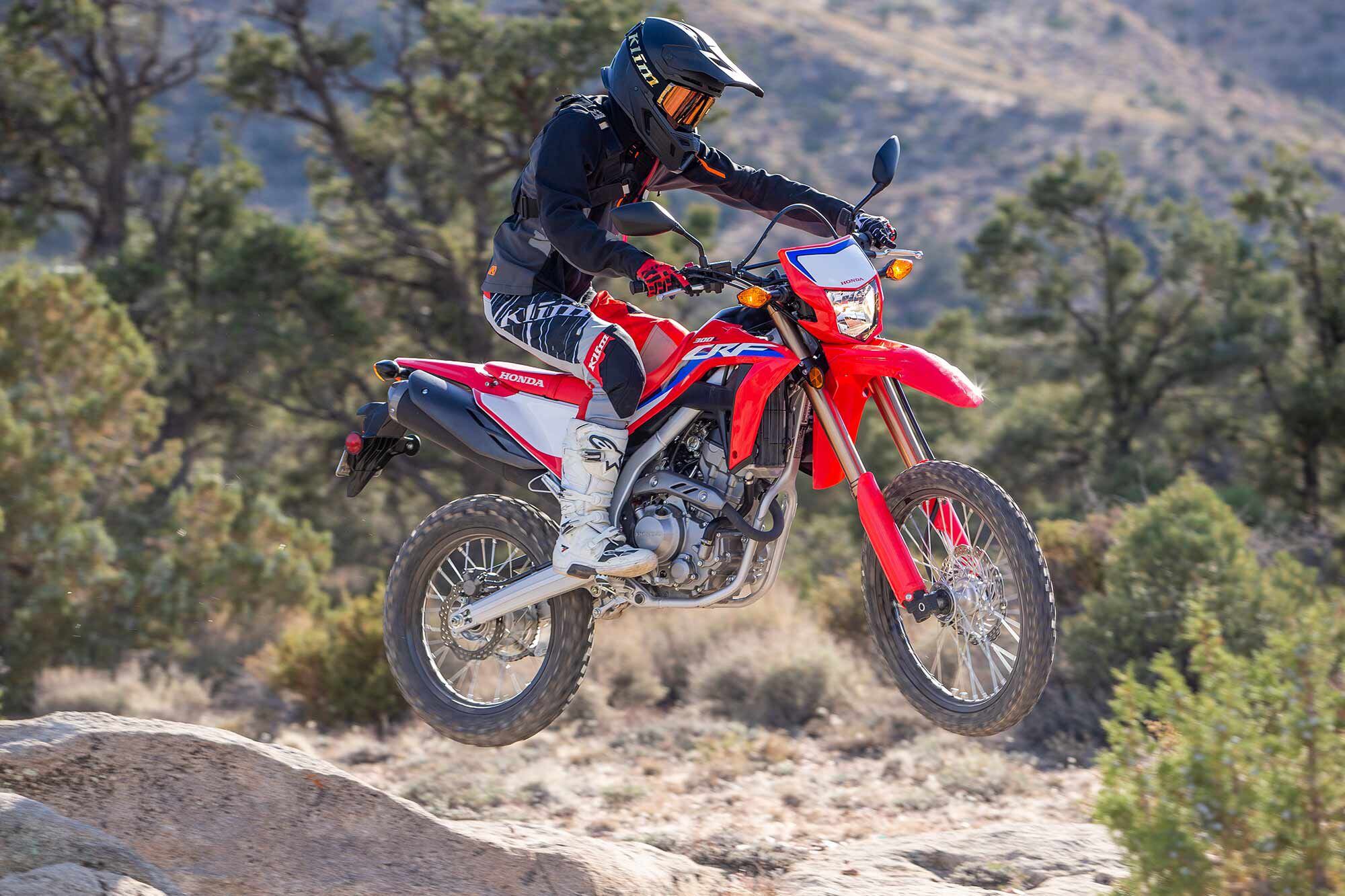 Riding the 2021 Honda CRF300L.