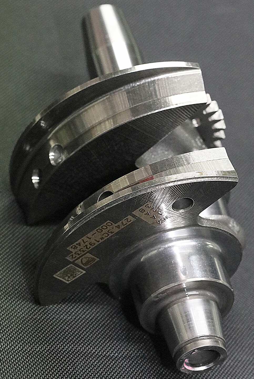 The Superquadro’s forged crankshaft.