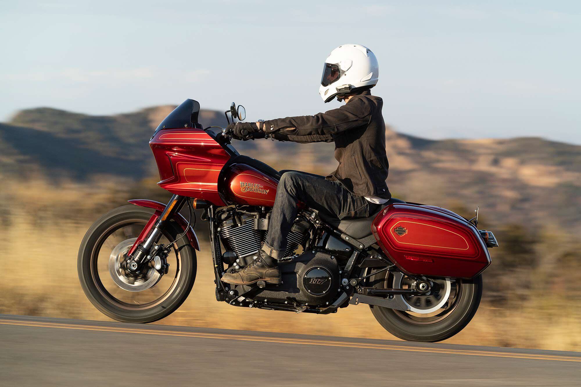 At 6-foot-4, editor Morgan Gales was quite comfortable on the FXRST, though other taller riders may prefer forward controls to provide a bit more leg room.