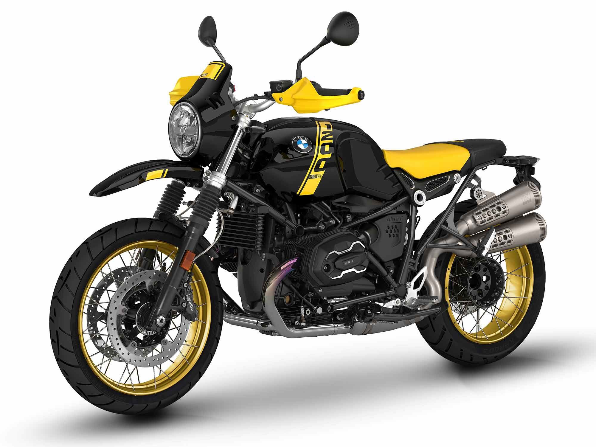 Out of the box, the R nineT Urban G/S is the most scramblerish of BMW’s offerings, and the new 40 Years GS “bumblebee” package riffs on its enduro heritage.