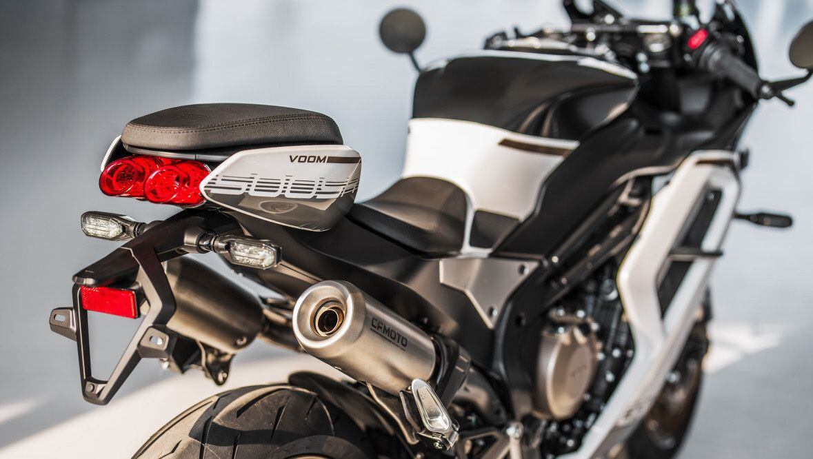 Most concepts don’t include a license plate bracket, is the 500SR Voom close to production?