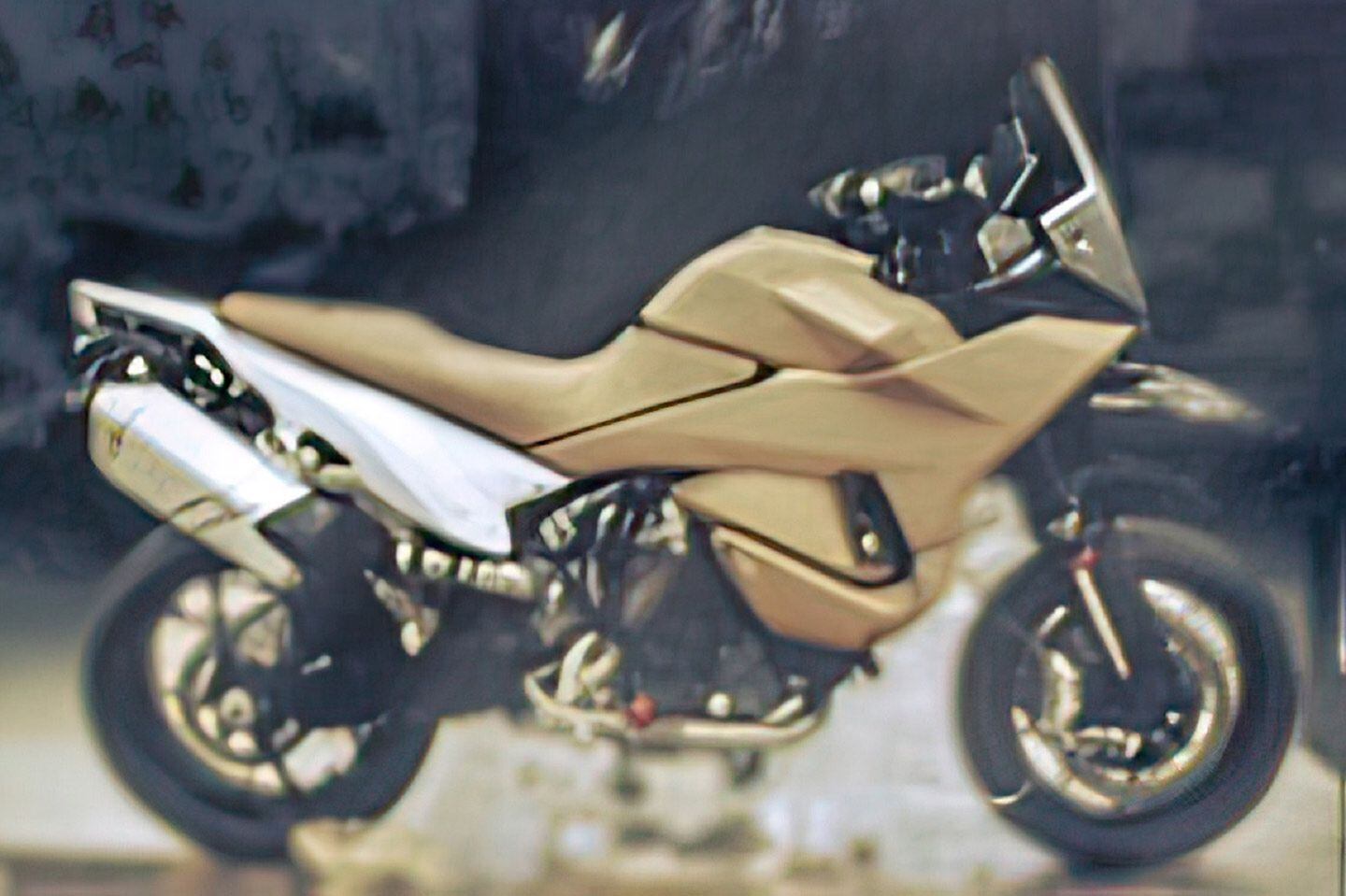Teaser for the new KTM 890 SMT showing the clay model.