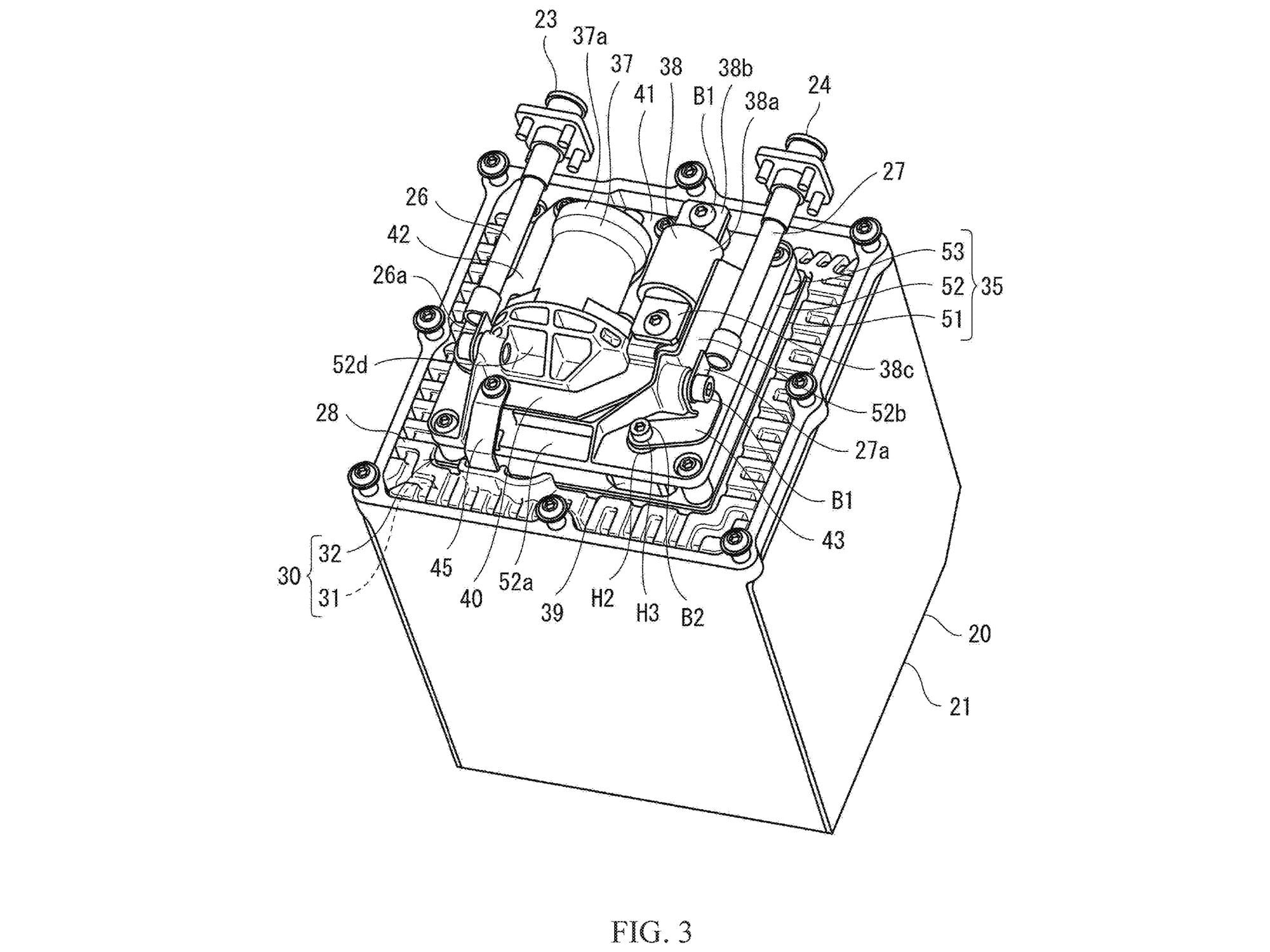 Las últimas patentes dan una mejor idea de la forma cúbica de ese paquete de baterías.