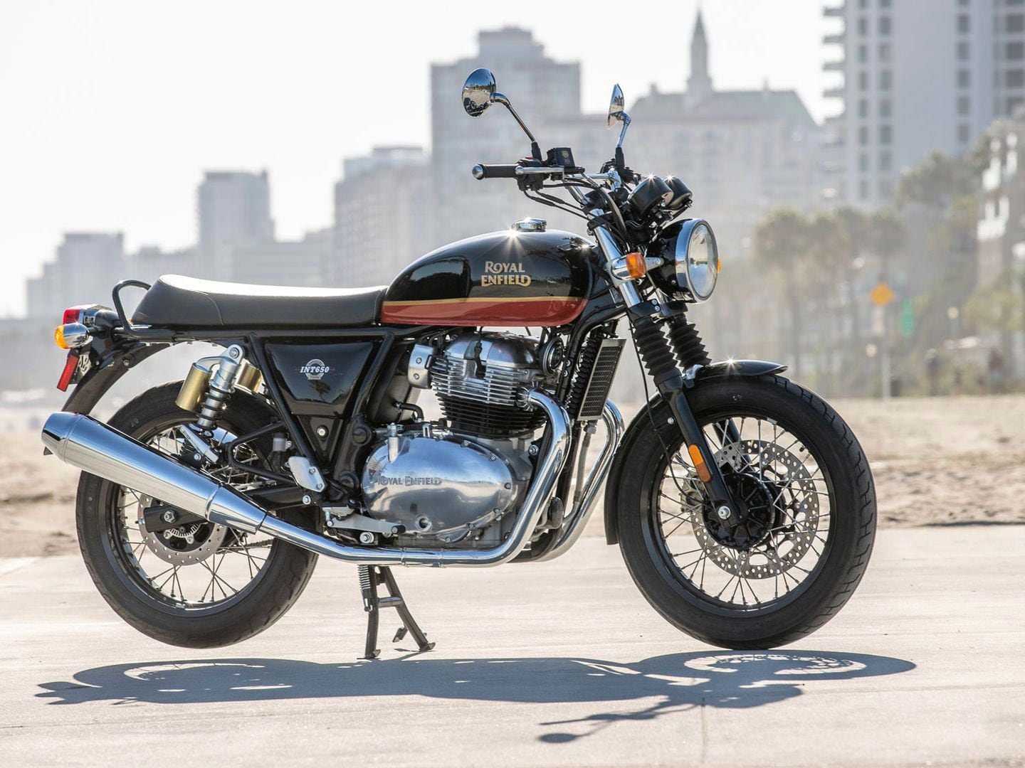 The Royal Enfield INT650 has just the right amount of technology to make it easy to live with and fun to ride for new or experienced riders, solo or with a passenger.