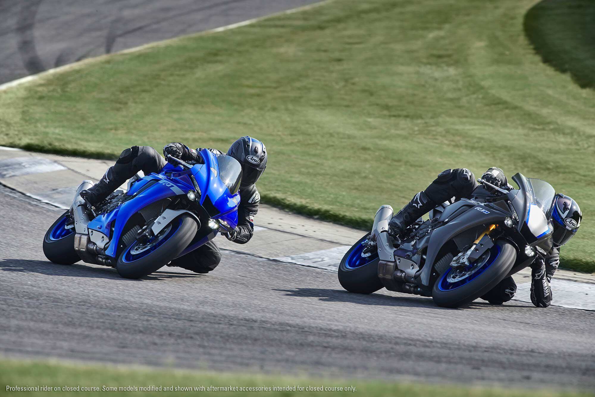2021 Yamaha YZF-R1 and YZF-R1M.