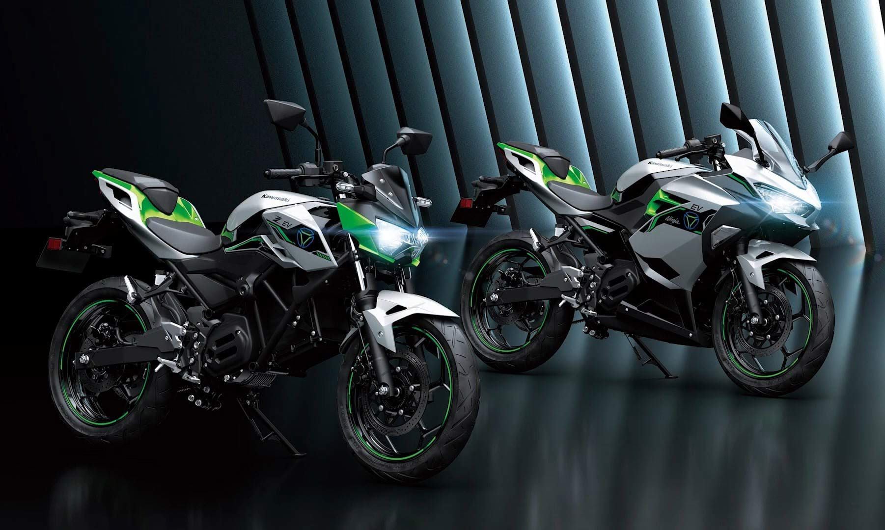 Kawasaki’s two electric motorcycles in naked-Z styling and faired-Ninja styling will go on sale in 2023.