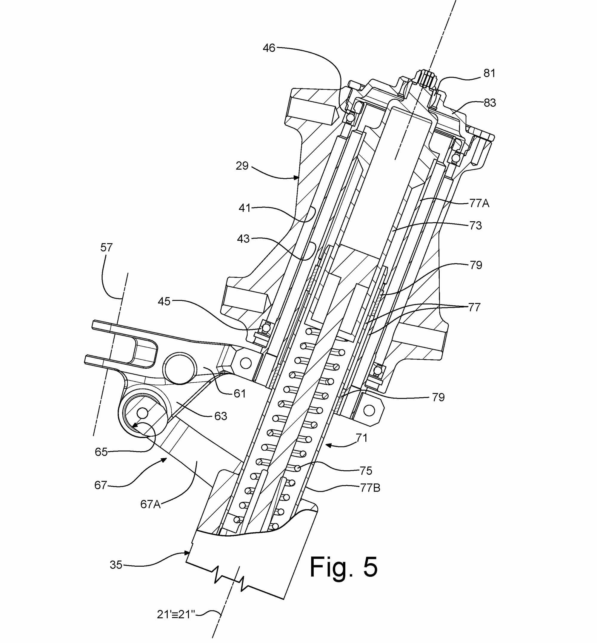 The front wheels are instead each attached to a telescopic leg.