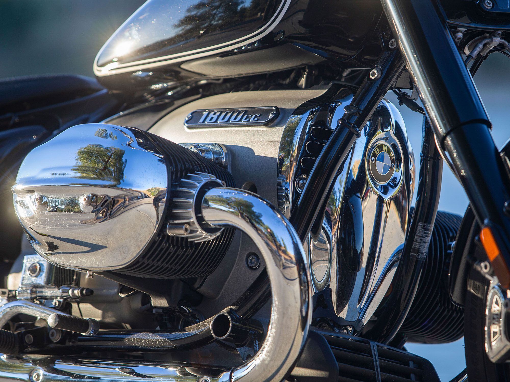 The R 18’s engine is the physical and visual center of the bike with its large, demanding presence.