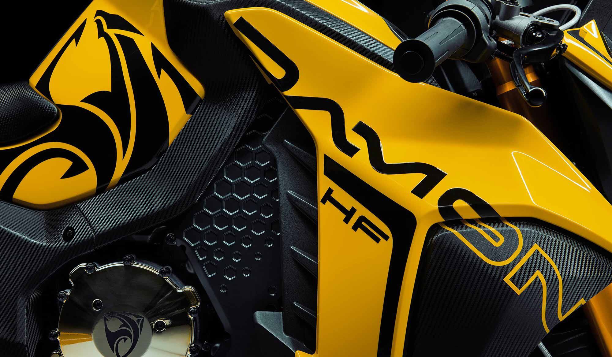 Like the earlier HyperSport model, the HyperFighter also utilizes a central HyperDrive electric powertrain.
