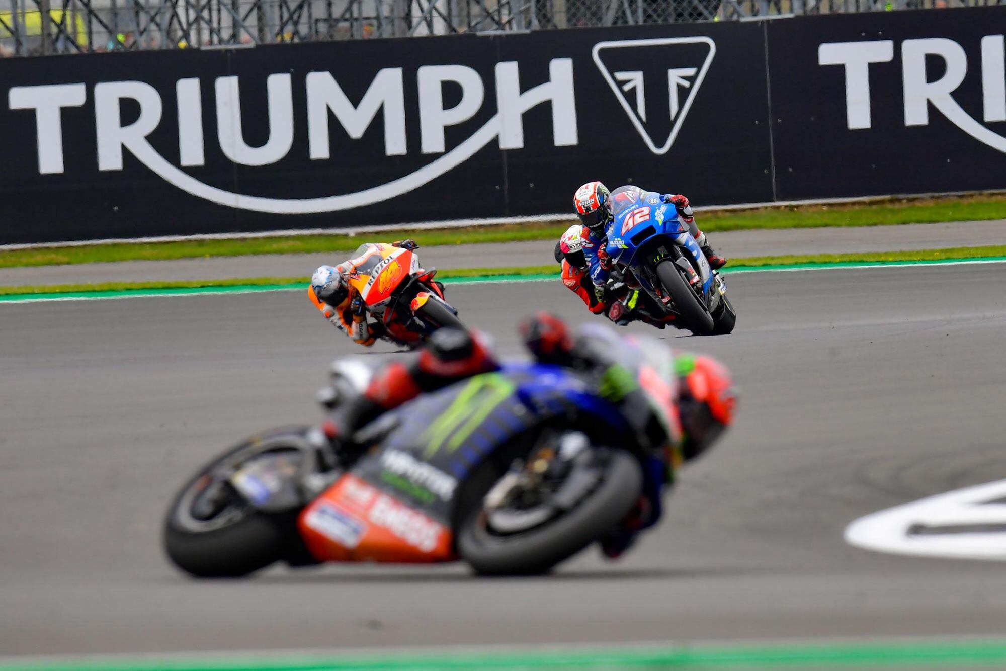 Álex Rins found his place on the podium, finishing second on his factory Suzuki.