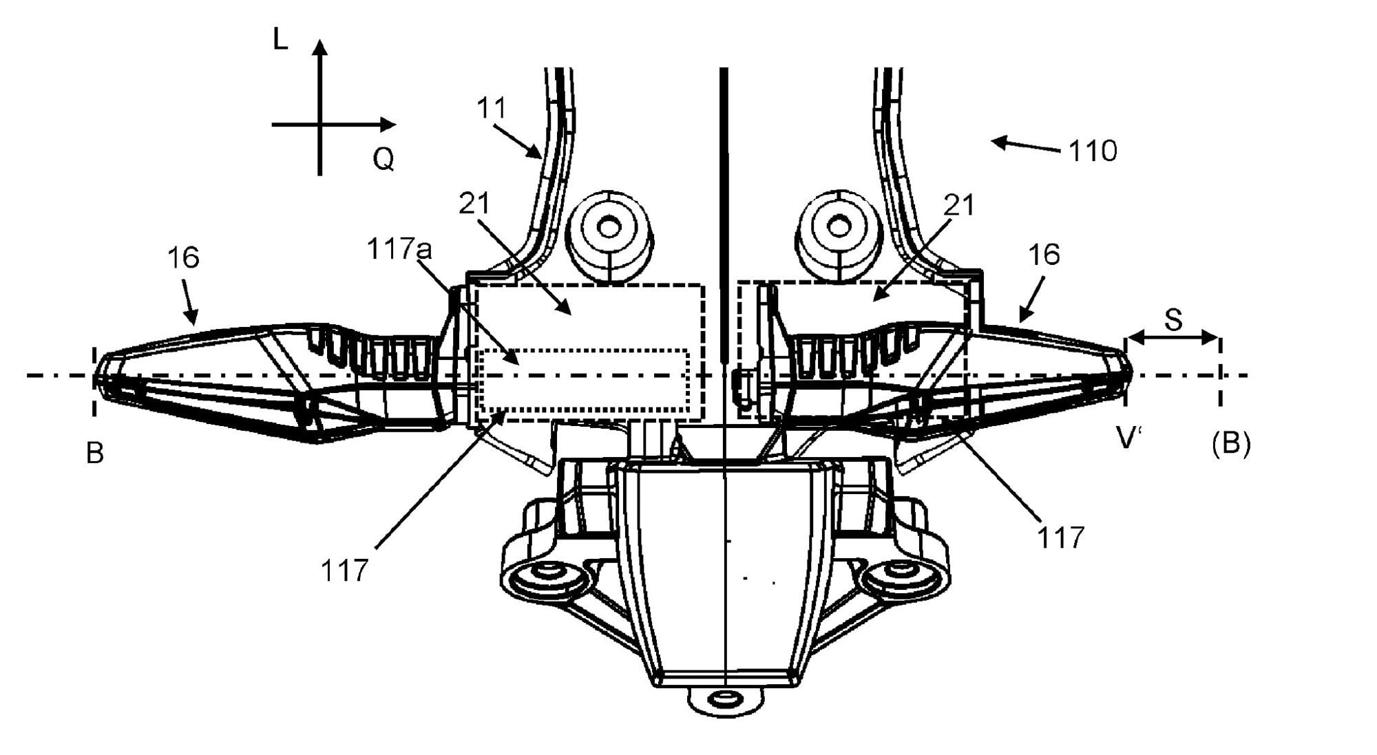 Top view showing how the turn signals retract into the housing.