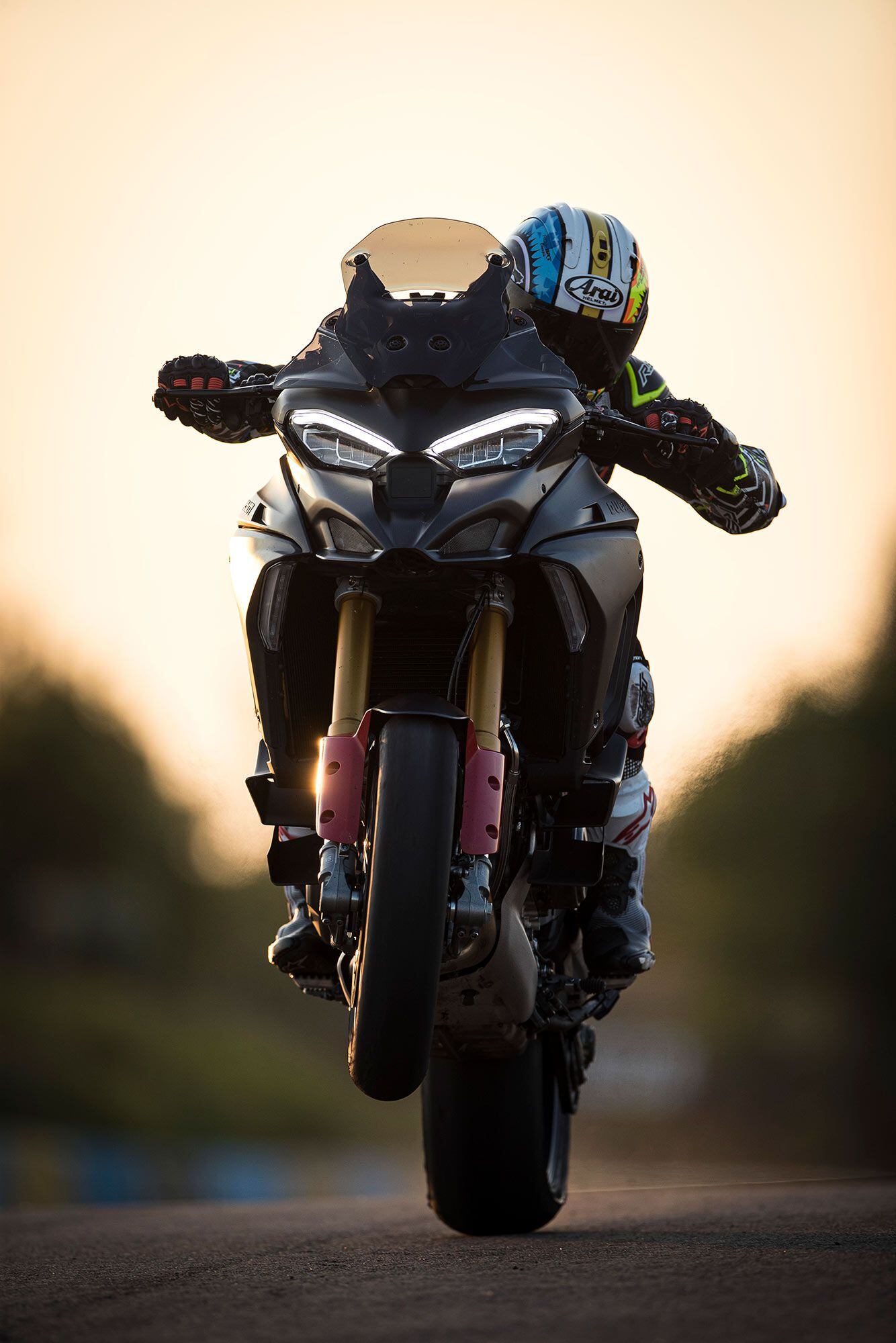 On the track the Multi V4 Pikes Peak is quick, but not aggressive. Could this be a trackday hero for those riders who find a Panagle too much?