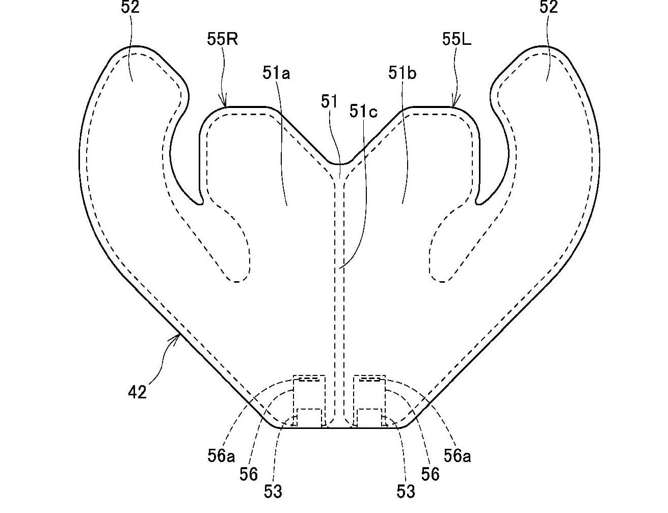 A closer look at the shape of the airbag.