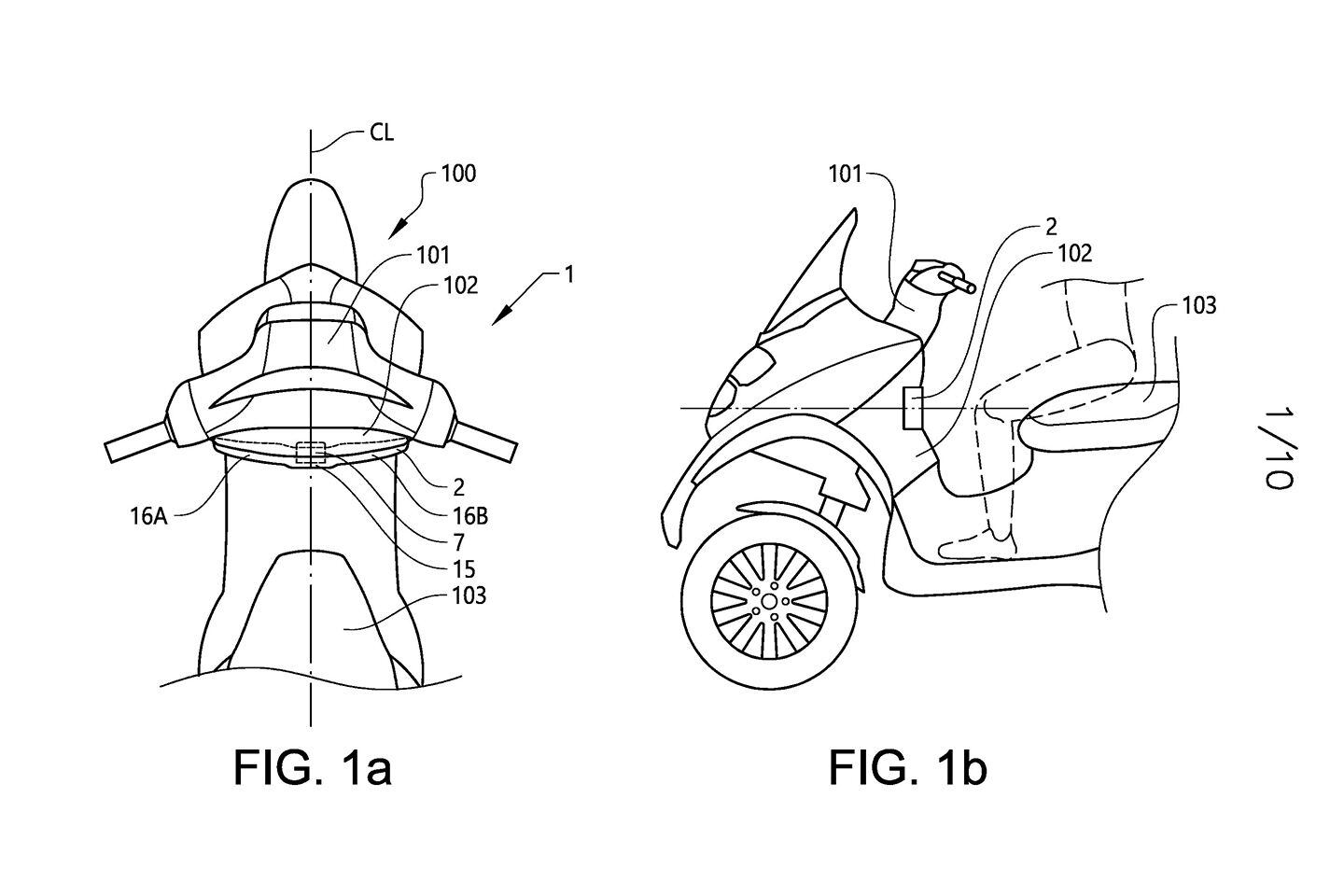 Where the airbag is located on the dash of the MP3.