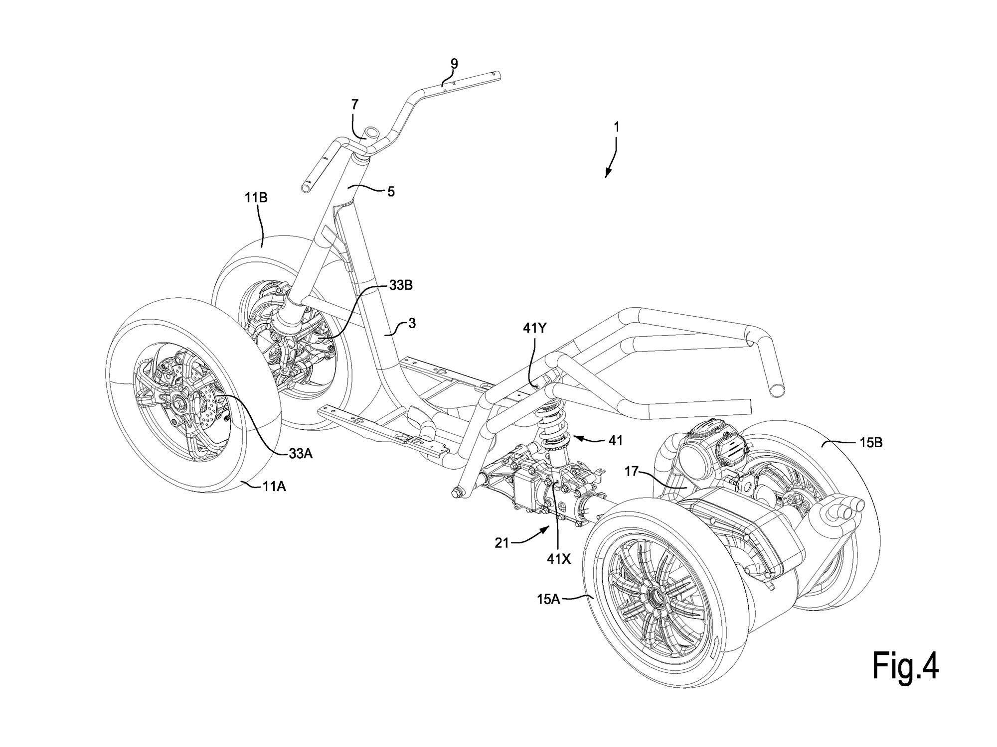 The Piaggio four-wheeler patents show how the vehicle uses elements from its MyMoover trike and other models to create this urban-delivery vehicle.