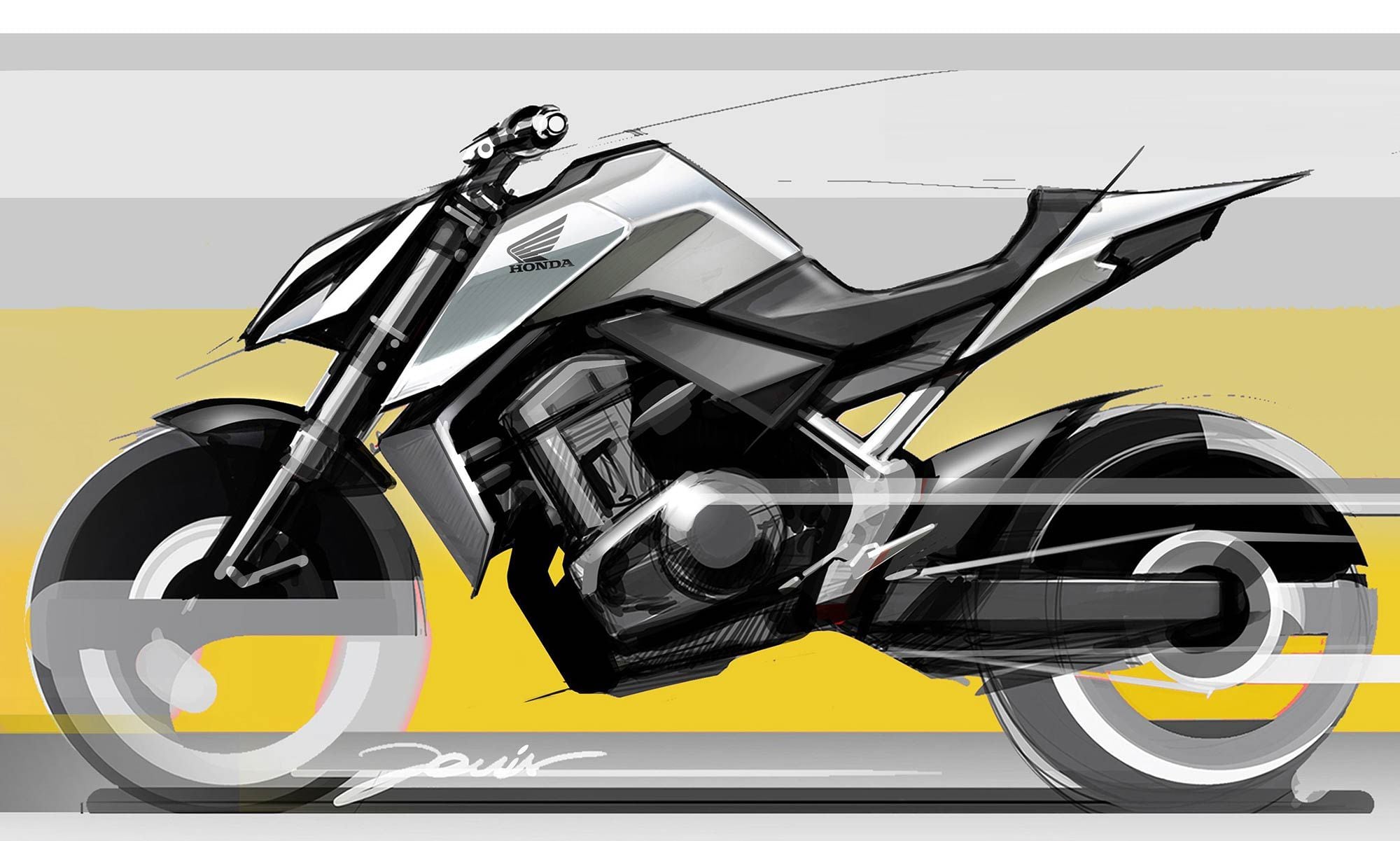 Design concepts of the new Hornet show a sharp and aggressive streetfighter, worthy of the name.