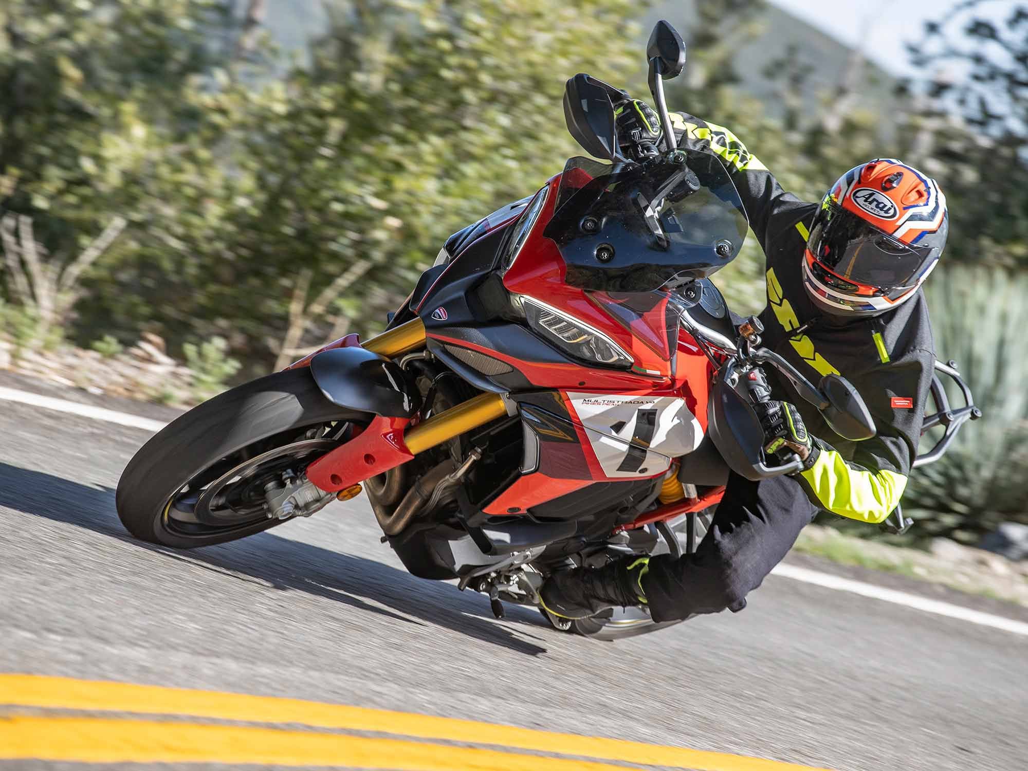 OE-fitted Pirelli Diablo Rosso IV rubber glues the Pikes Peak to the tarmac.
