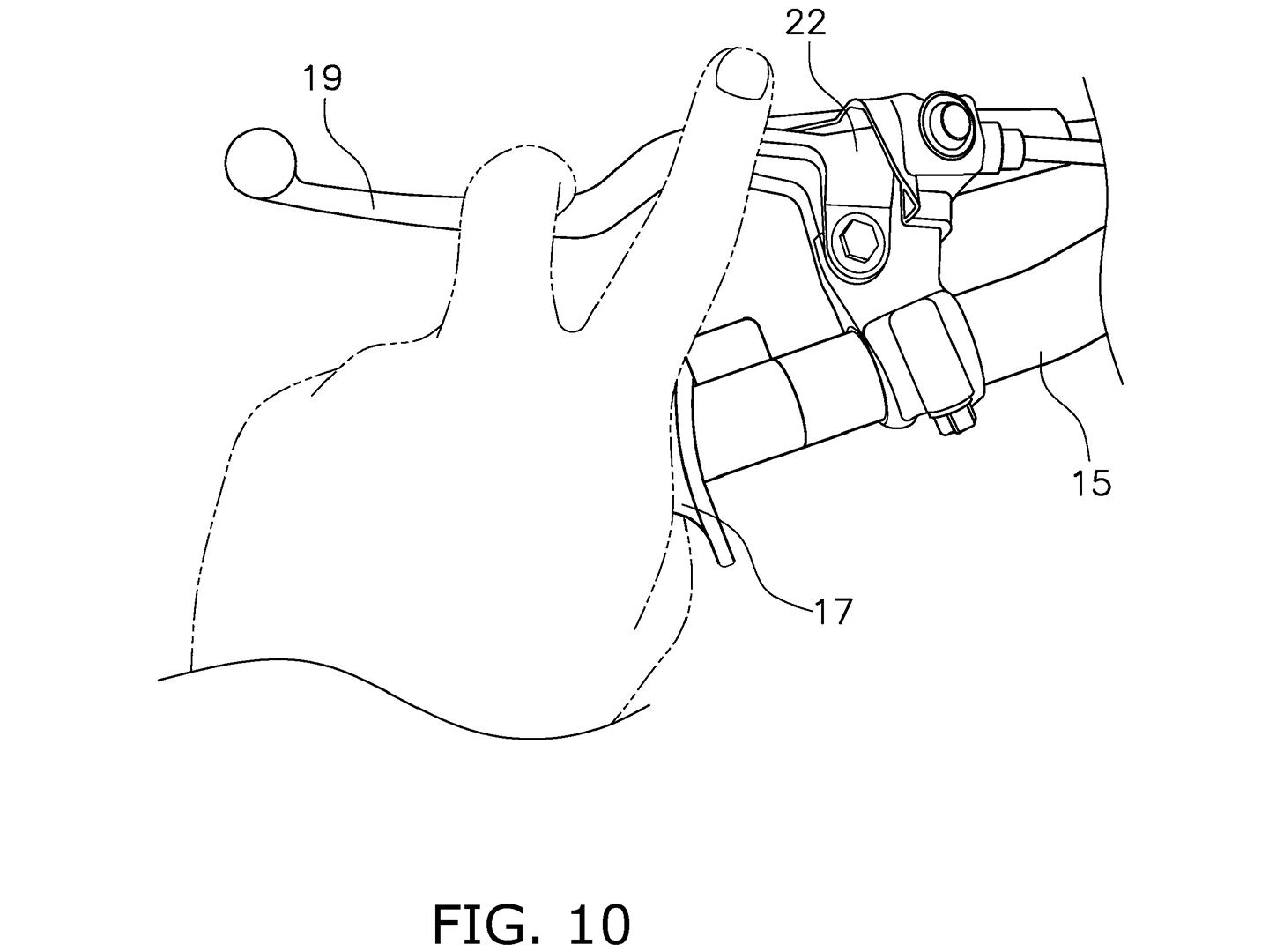 The larger lever is for the rear brake and replaces a traditional foot lever, while the faux clutch’s lever sits right above it.