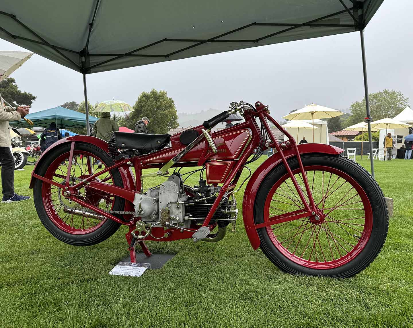 This historic 1926 Moto Guzzi C2V (Corsa Due Valvole) racer presented by Greg Saule snagged the Antique Second Place award.