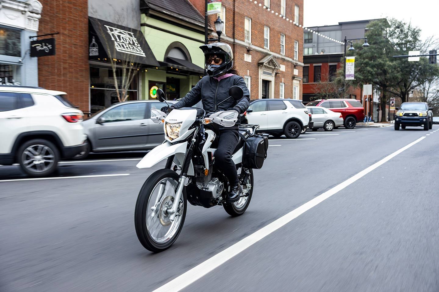If the diminutive XR looks like the kind of bike you’d rent on a vacation in Vietnam, that’s because it is. Produced in Mexico by Sundiro Honda, the 150L wasn’t originally designed for the North American market, but you’ll be glad it’s here. This will be a great bike for around-town commuting, casual off-road riding, and everything in between.