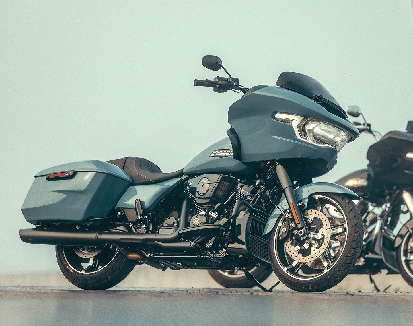 For 2024, the Road Glide switches things up with a new M-8 117 engine, improved suspension and electronics, and a fresh look for its frame-mounted sharknose fairing. In other words, it’s better than ever.